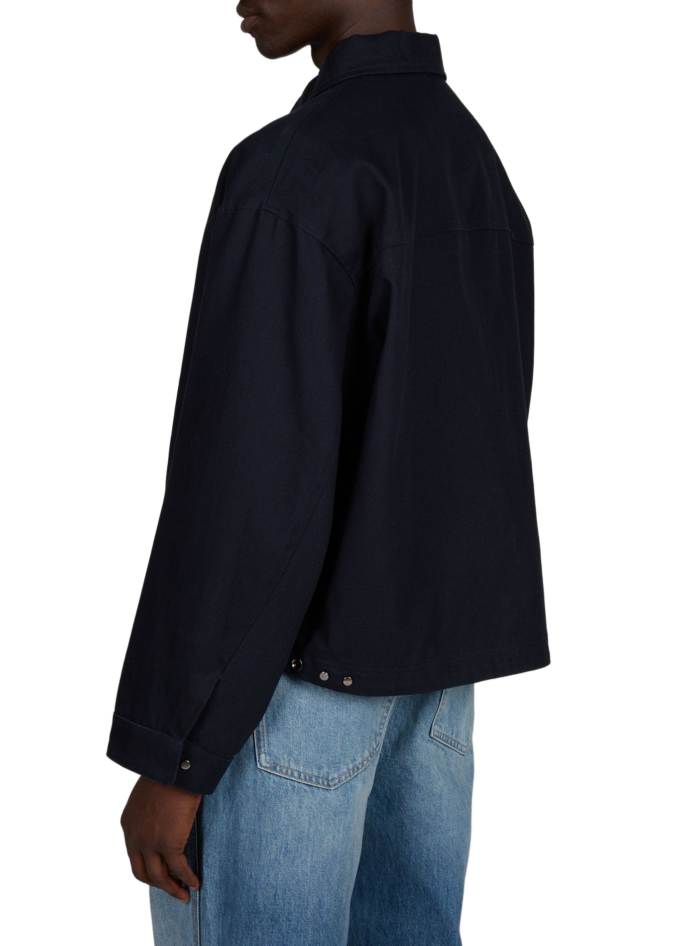 Jacket with classic collar in blended cotton ARTE ANTWERP Blue