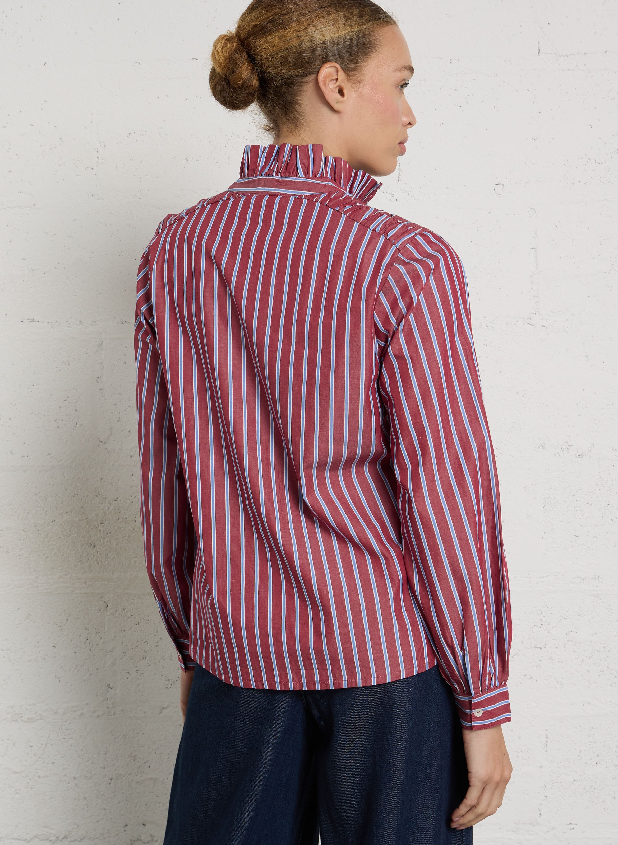 Chemise droit col victorien en coton marissa MAISON 123 Rouge