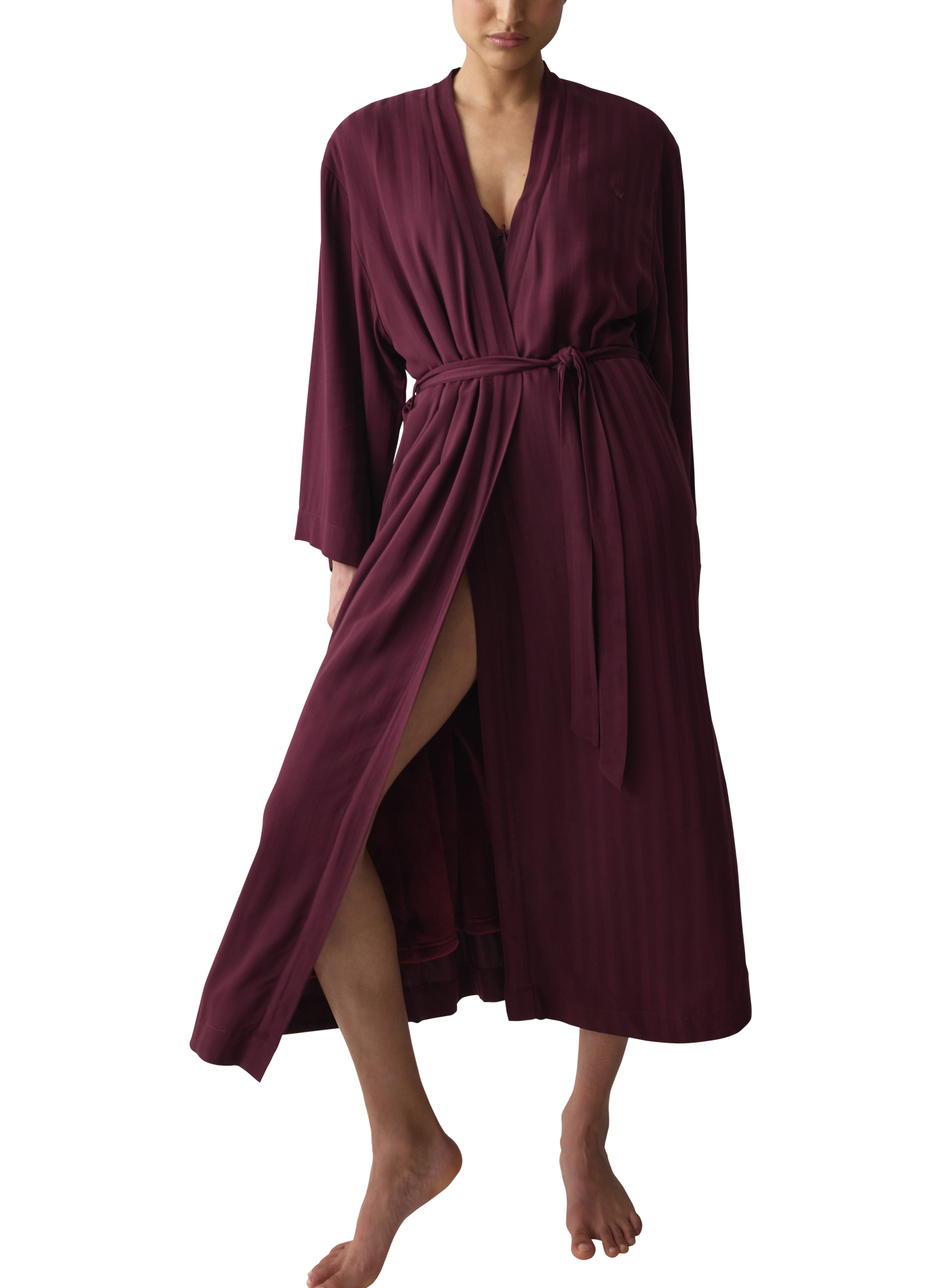 Plain belted dressing gown TRIUMPH Red