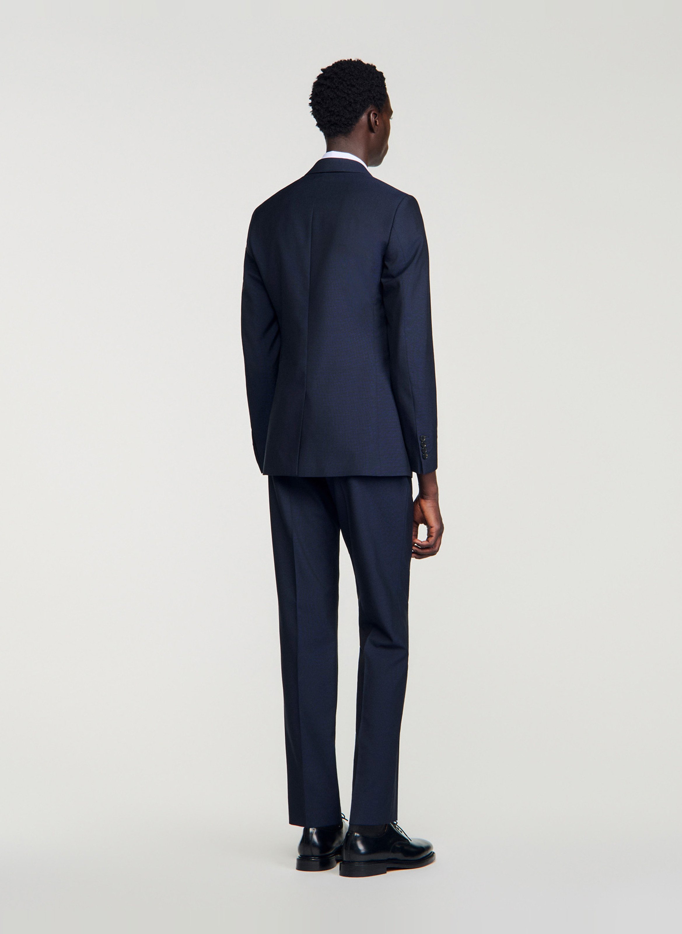 Veste de costume en laine SANDRO Bleu