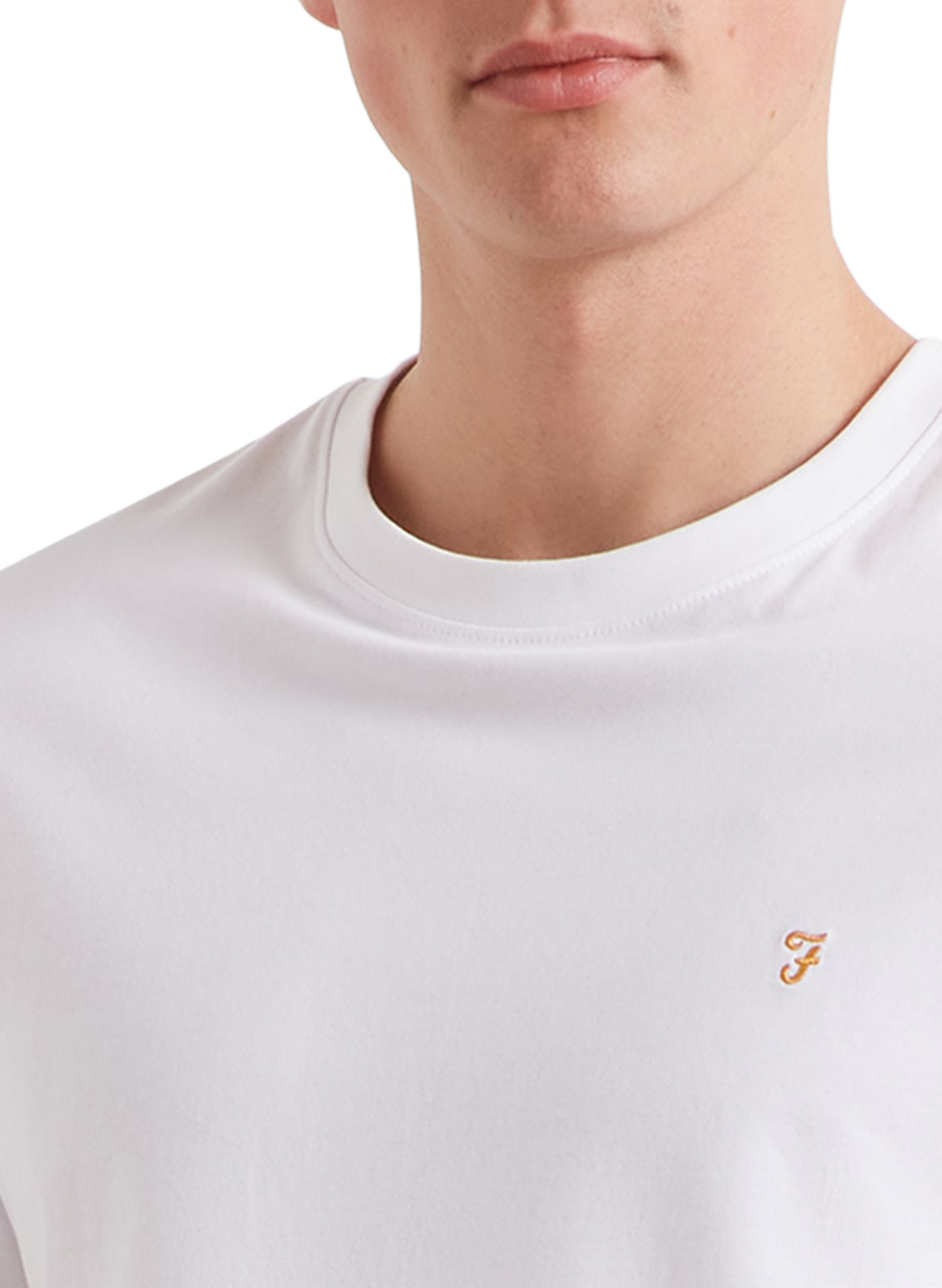 T-shirt droit à logo en coton  FARAH White