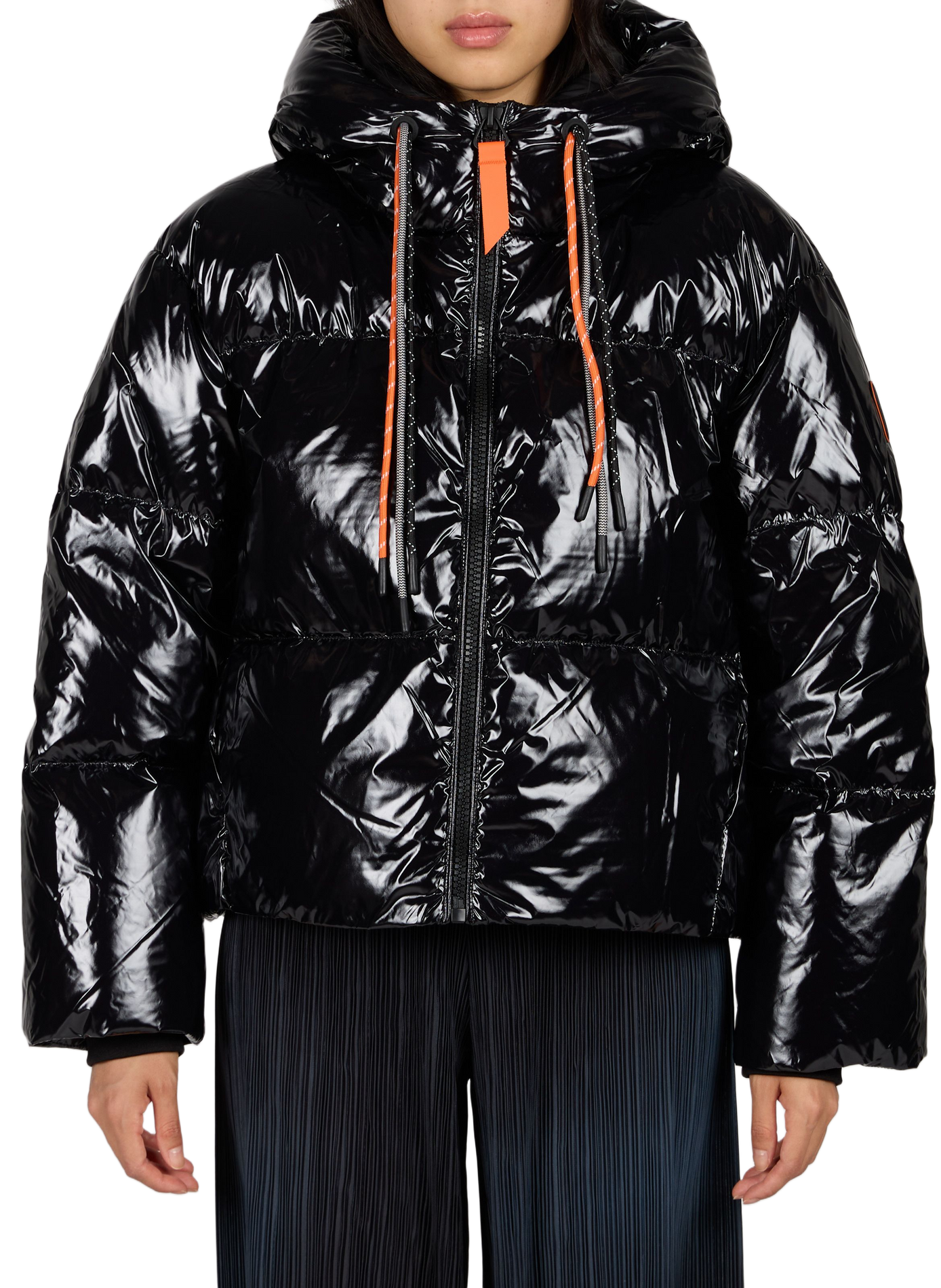 Shiny Lindsaybr trapeze puffer jacket GERTRUDE Black