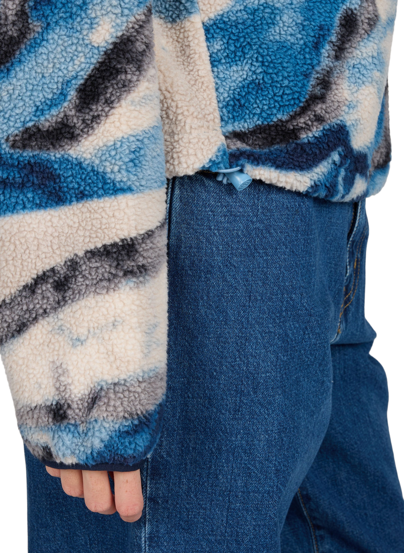 Shearling-look jacket with high collar COLUMBIA Blue