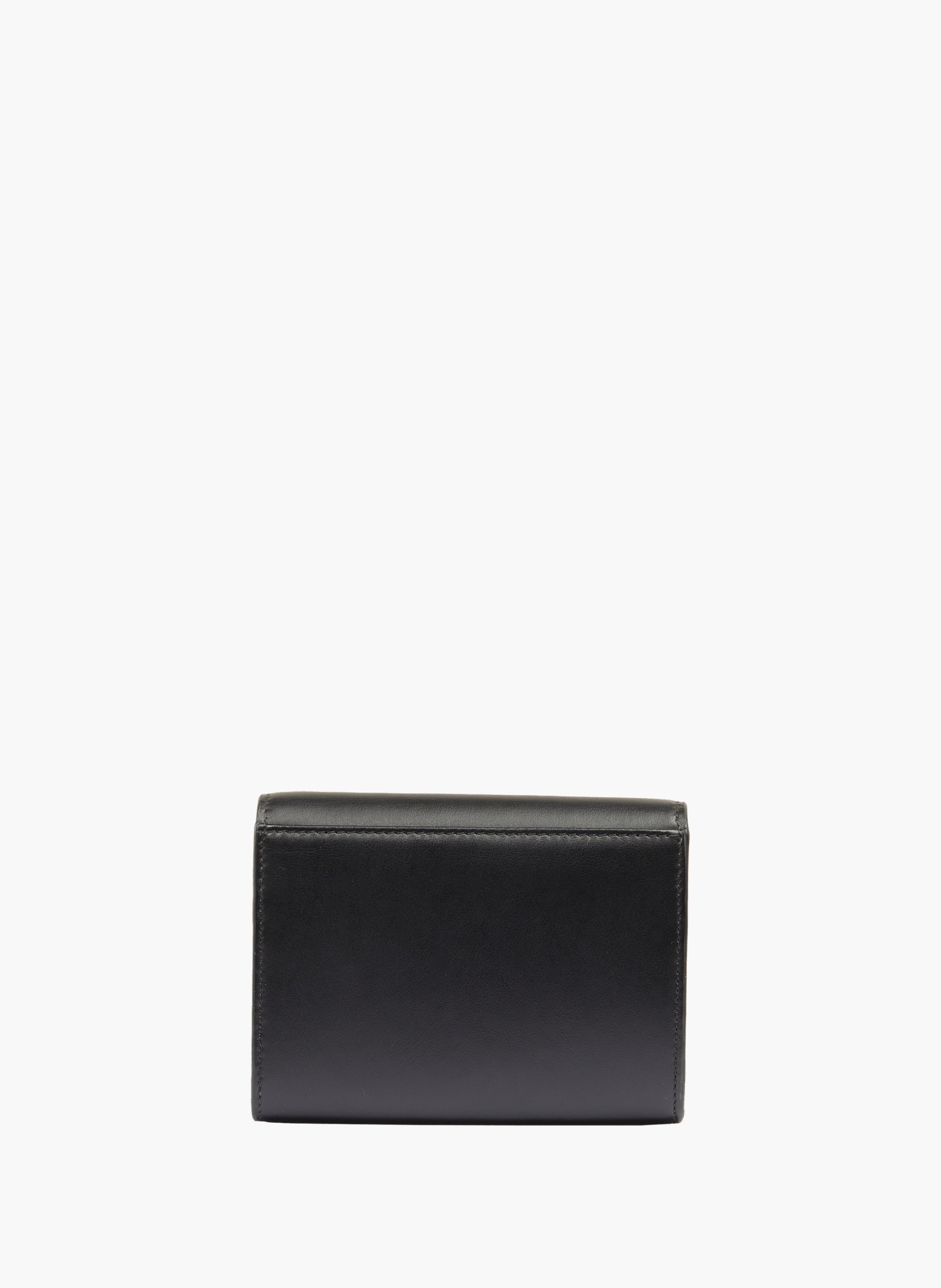 Portefeuille compact angele de lancel à rabat, en cuir noir LANCEL Noir