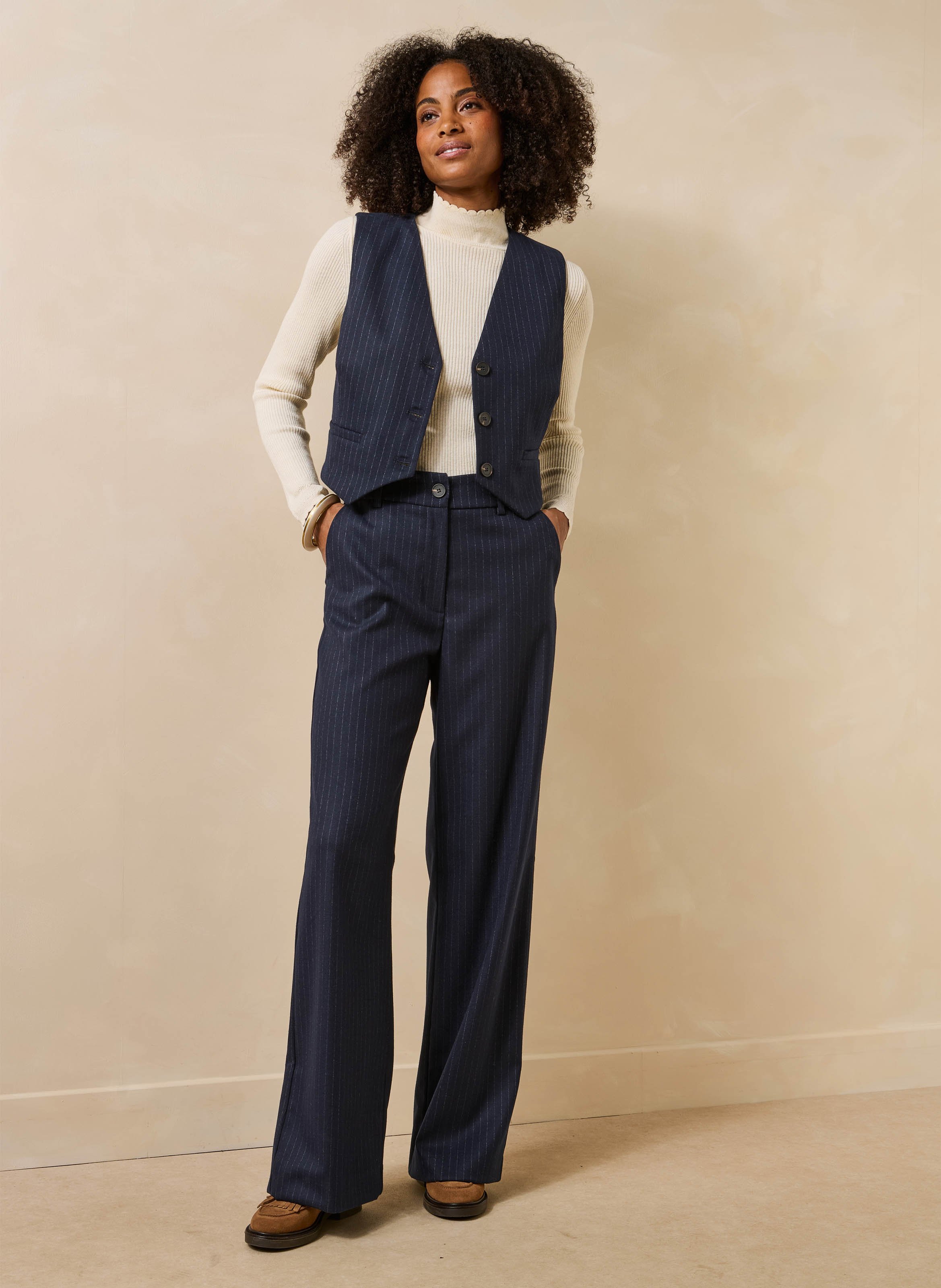 Wijde broek met strepen LA FEE MARABOUTEE Blauw