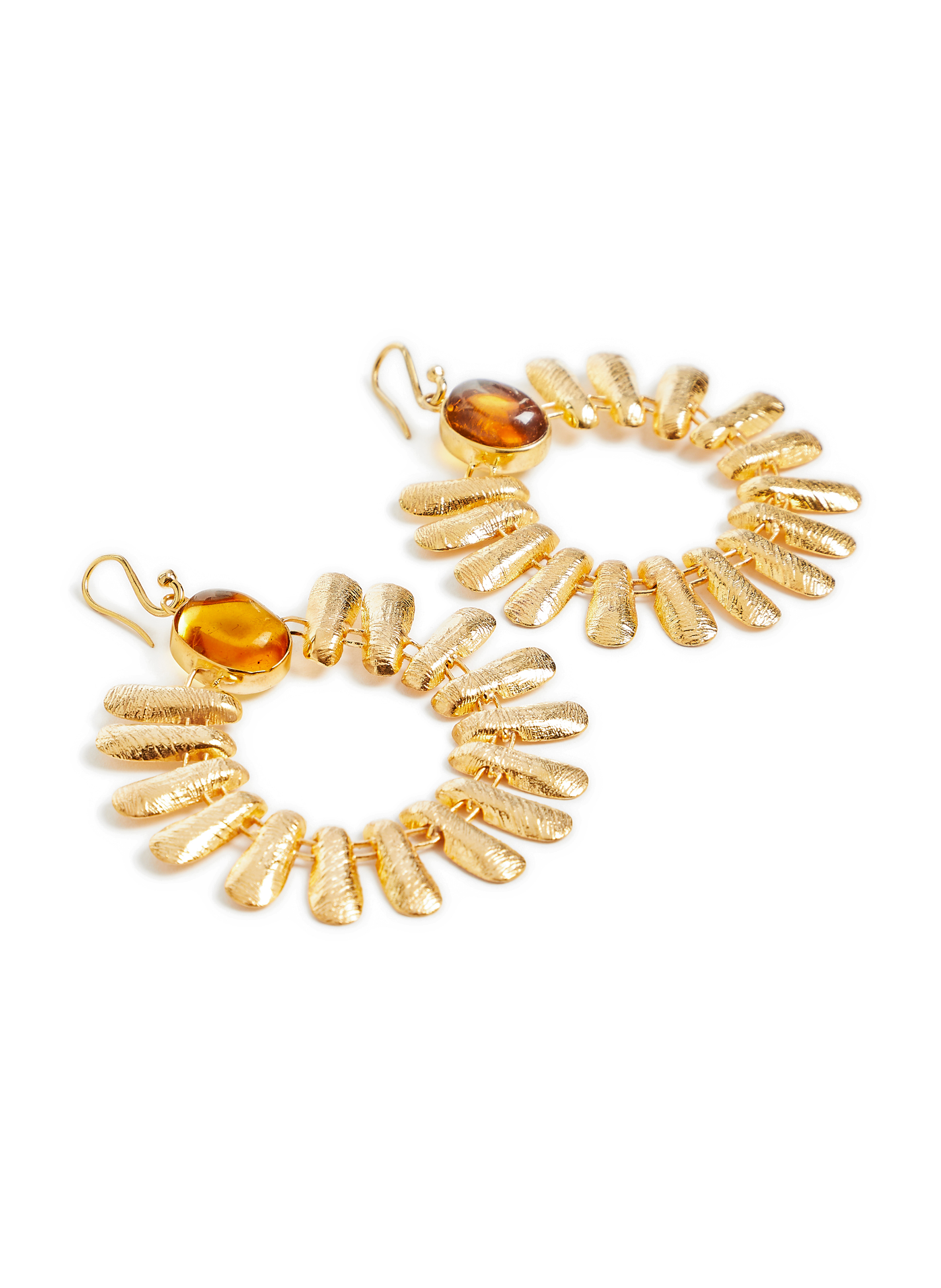 Boucles d'oreille plaquées orFermoir dormeuseDiamètre 6 cm