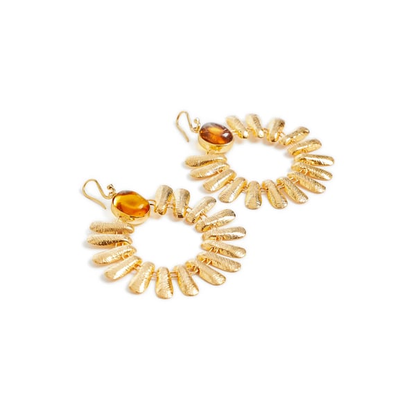 Boucles d'oreille plaquées orFermoir dormeuseDiamètre 6 cm