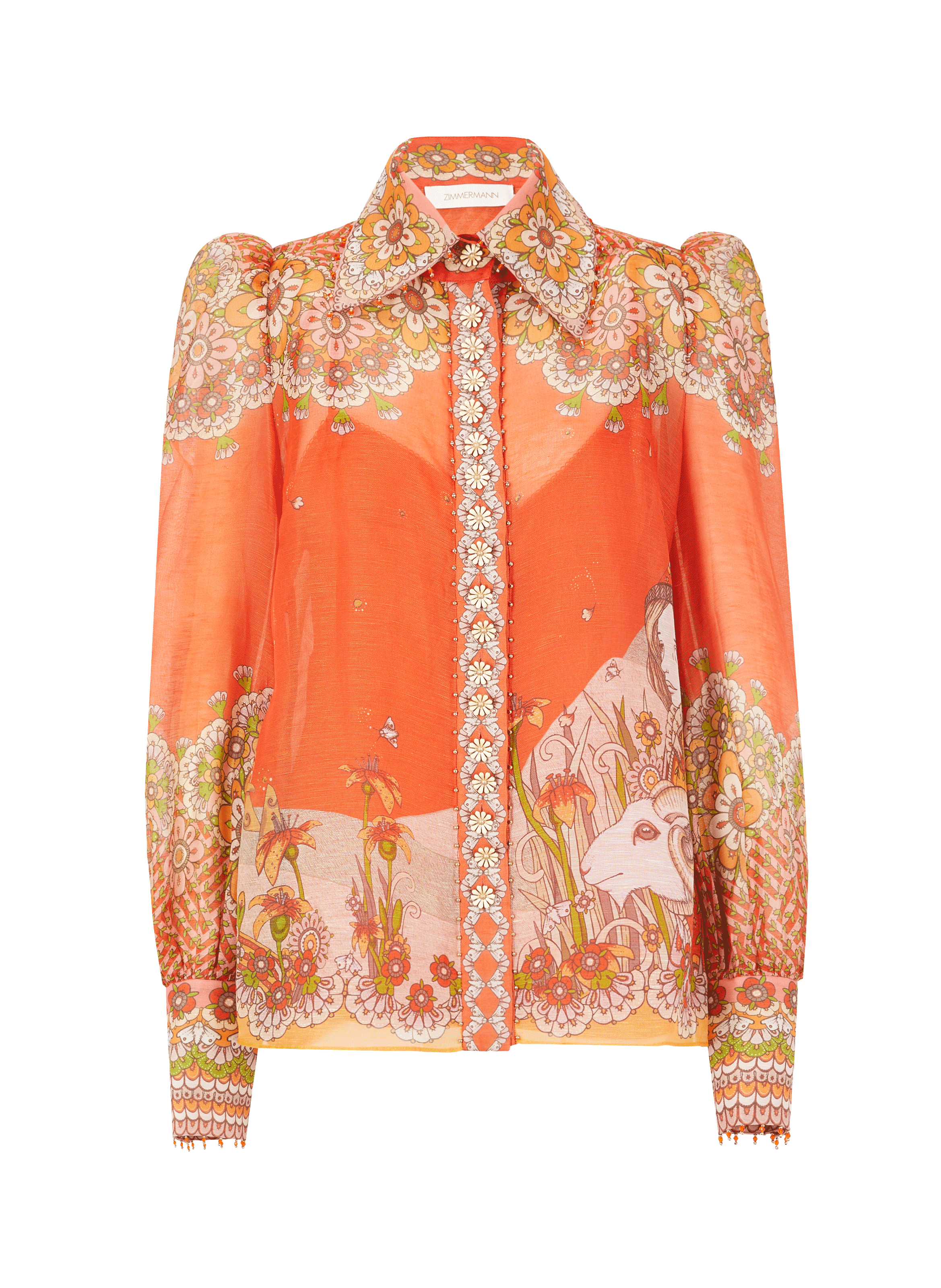 Chemise Kaléidoscope Zodiac en soie et lin