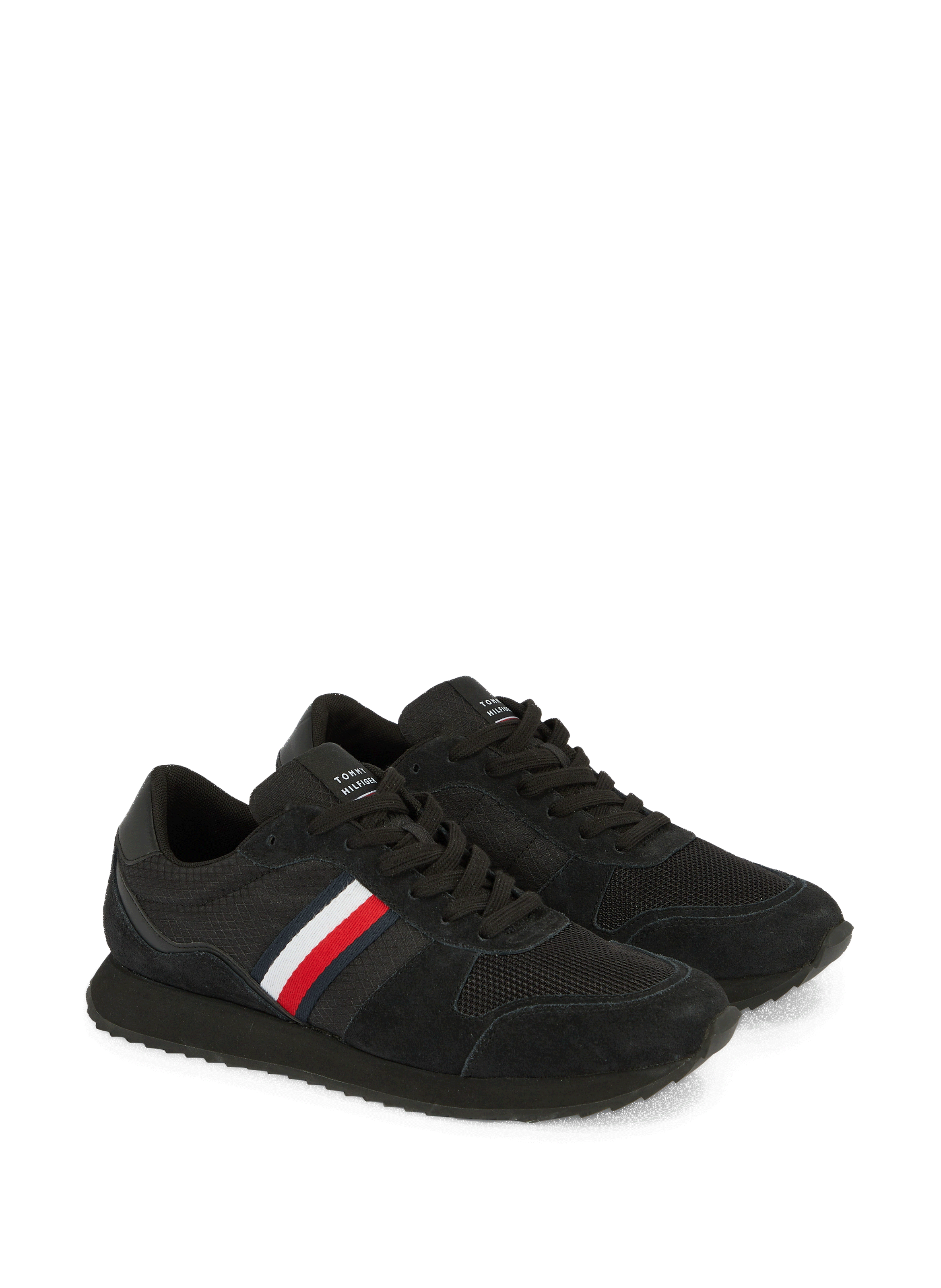 Baskets de running en cuir mélangé