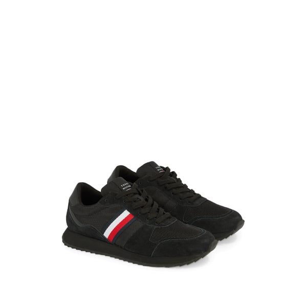 Baskets de running en cuir mélangé