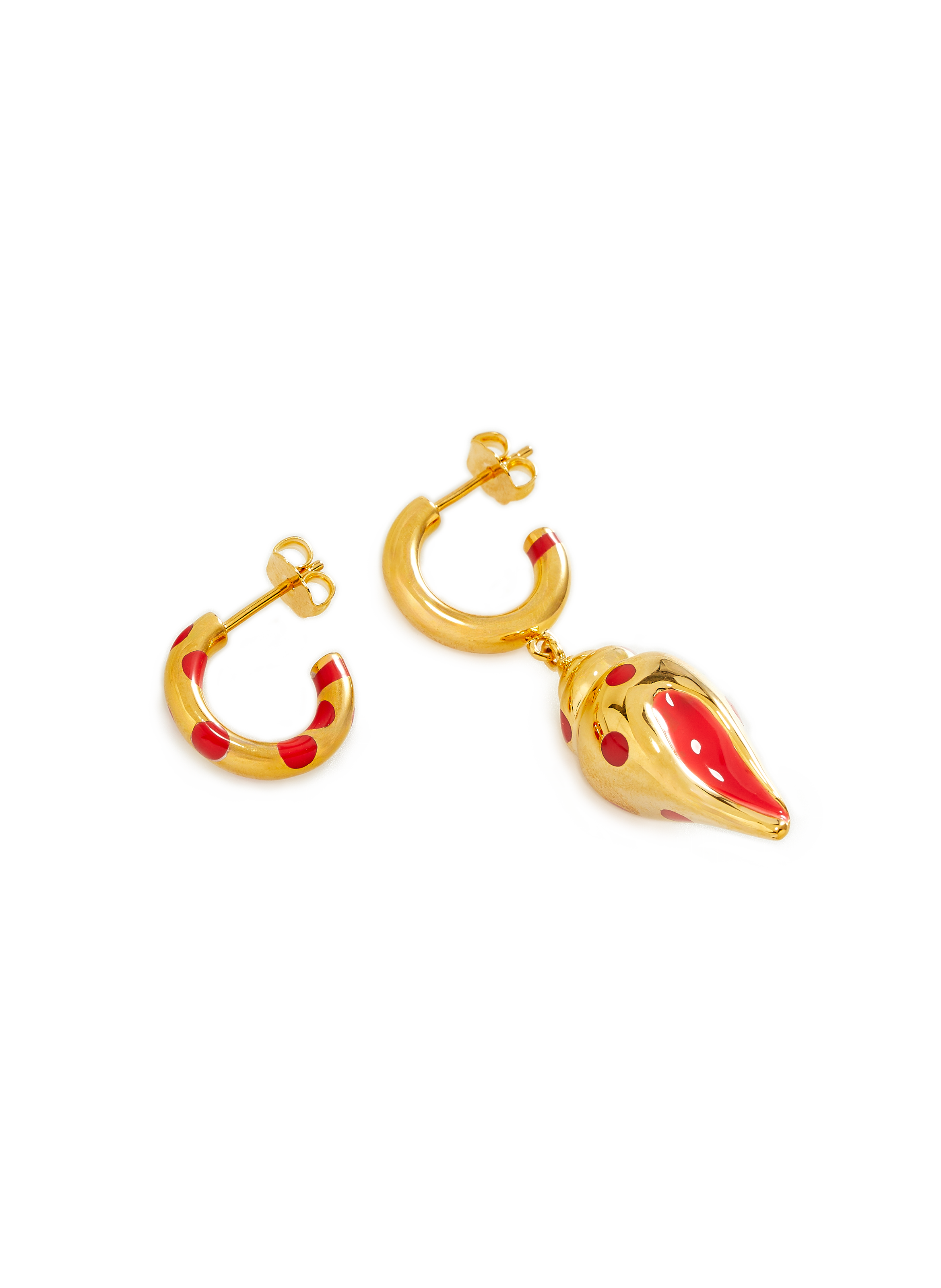 Boucles d'oreilles asymétrique coquillage AURELIE BIDERMANN Multicolore