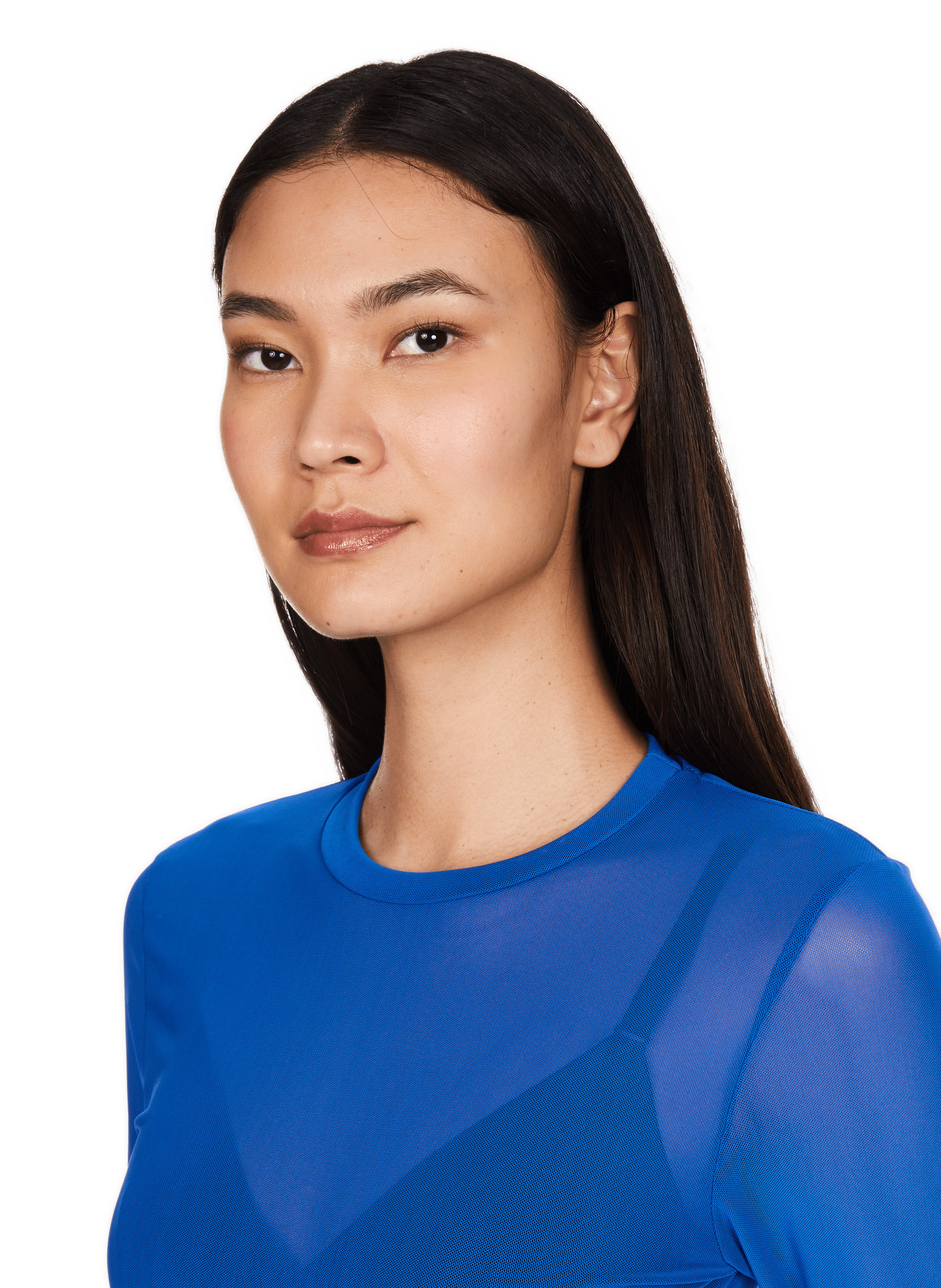 Long-sleeved printed mesh bodysuit SAISON 1865 Blue