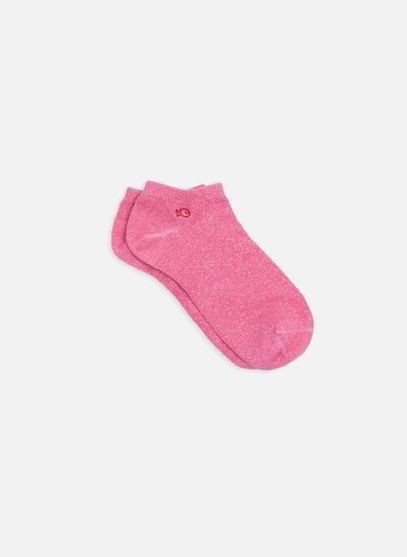 Socquettes pailletées en coton peigné unies Rose by BILLYBELT BILLYBELT Socquettes pailletées en coton peigné unies Rose