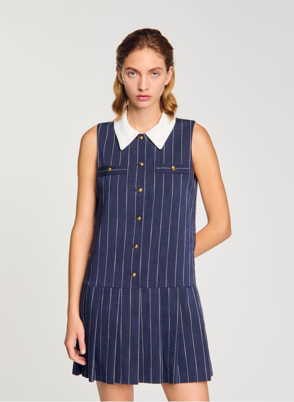 Robe droite col classique Bleu by SANDRO SANDRO Robe droite col classique Bleu