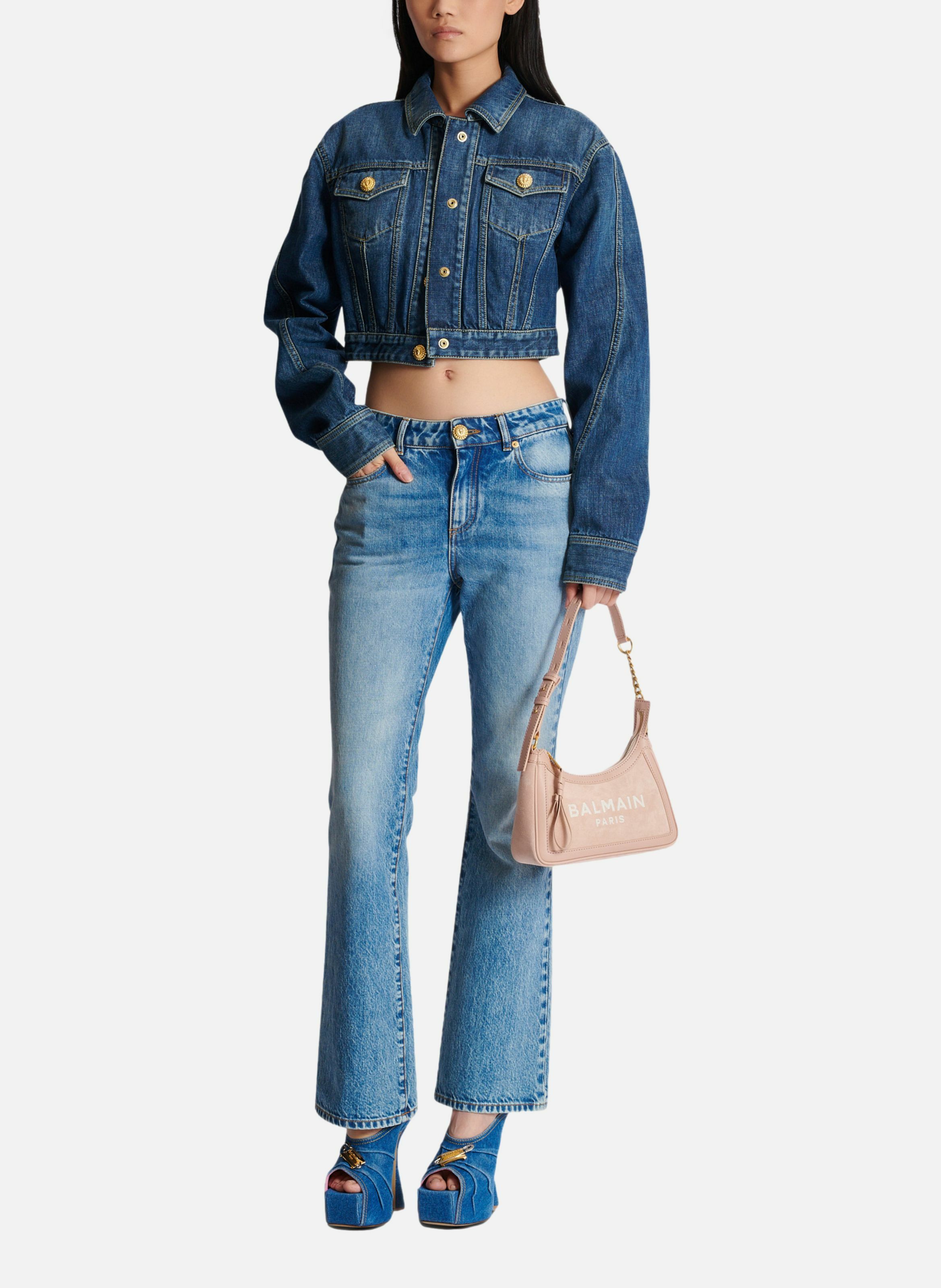 Jean flare en denim BALMAIN Bleu