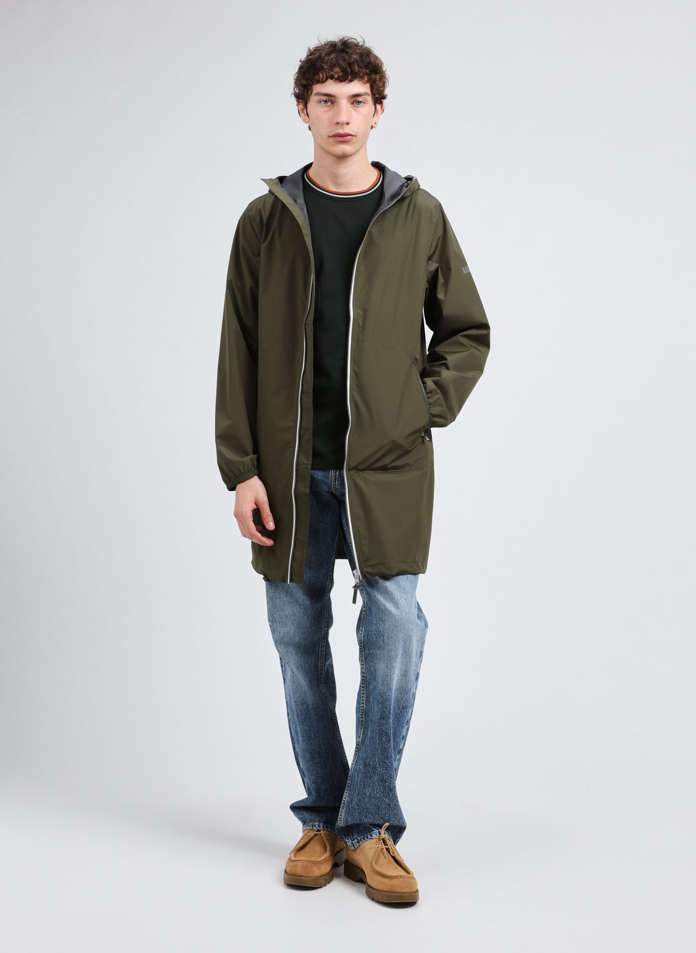 Long and foldable raincoat AIGLE Green