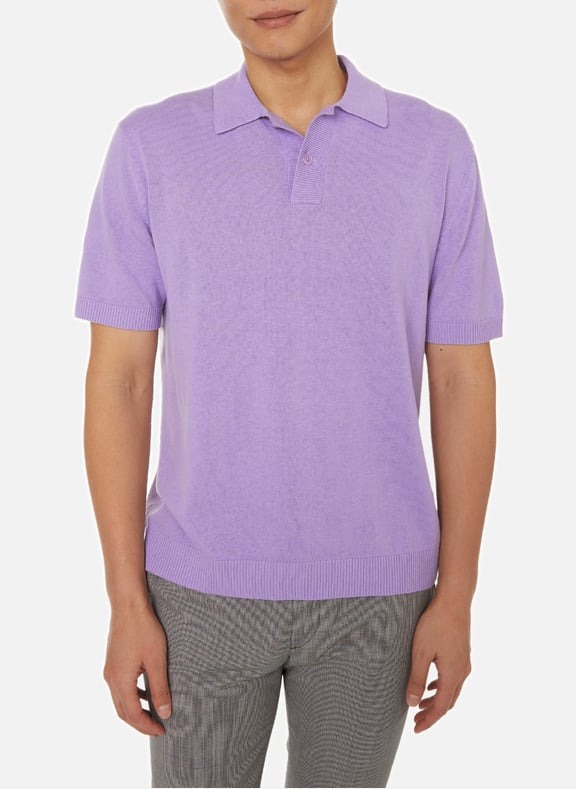 Polo en lin et coton Violet by SAISON 1865 SAISON 1865 Polo en lin et coton Violet