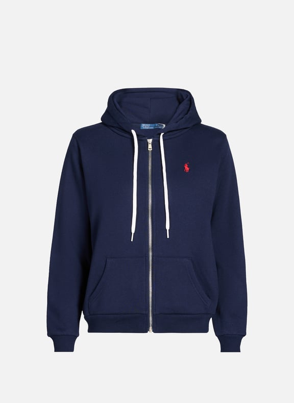 Hoodie zippée en coton mélangé Bleu by POLO RALPH LAUREN POLO RALPH LAUREN Hoodie zippée en coton mélangé Bleu