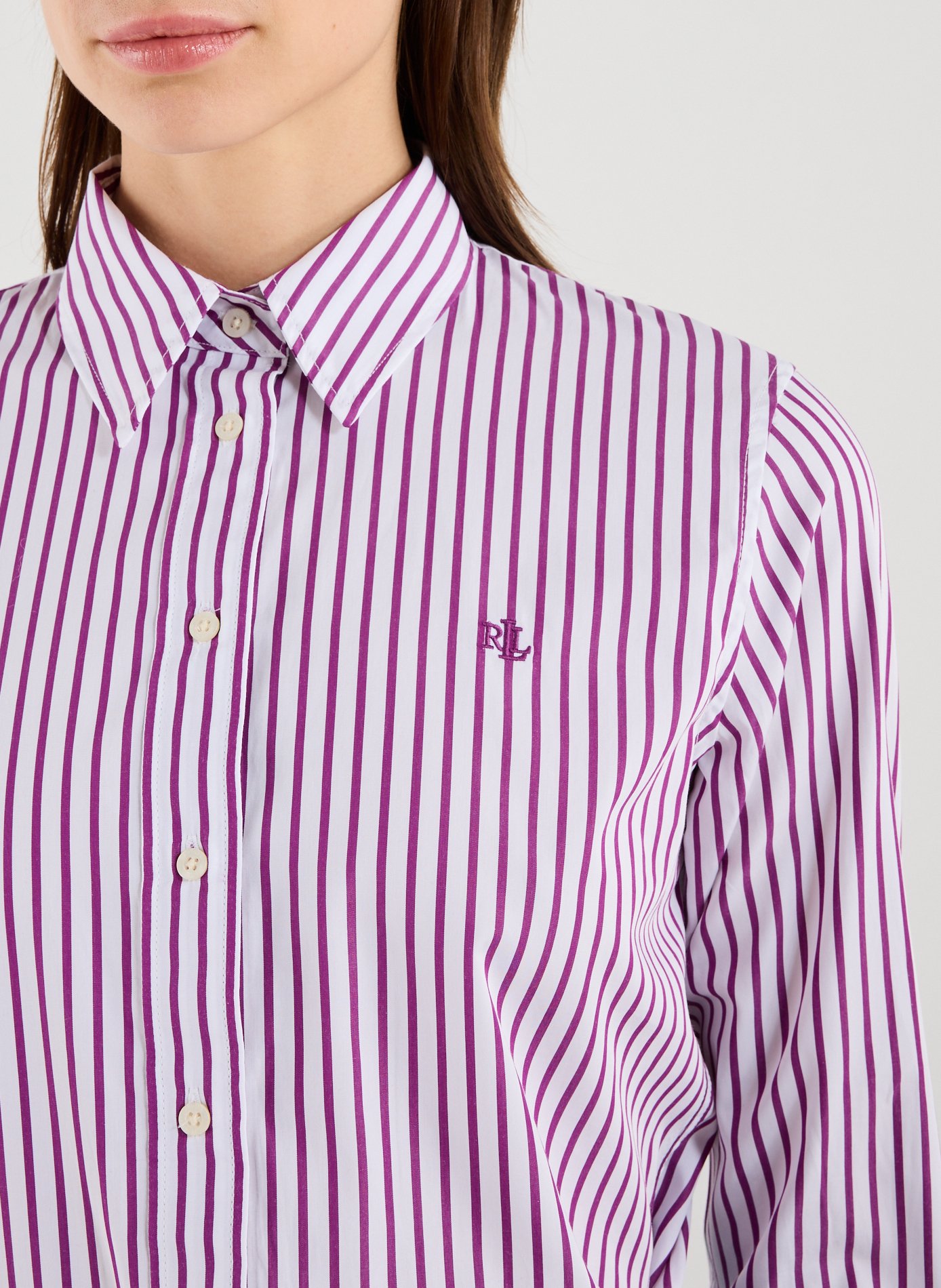 Cotton striped shirt LAUREN Purple
