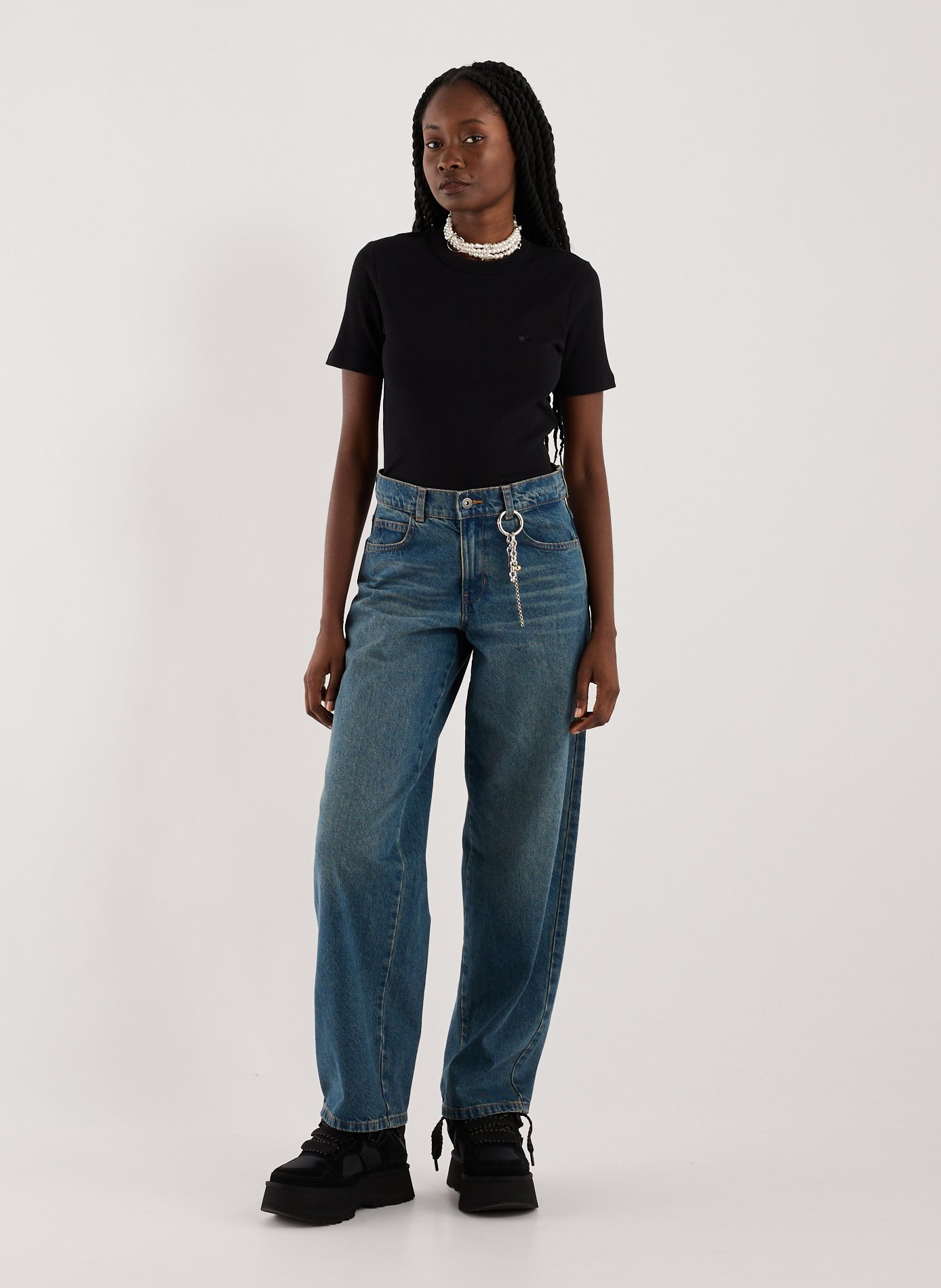 T-shirt slim côtelé CARHARTT WIP Noir