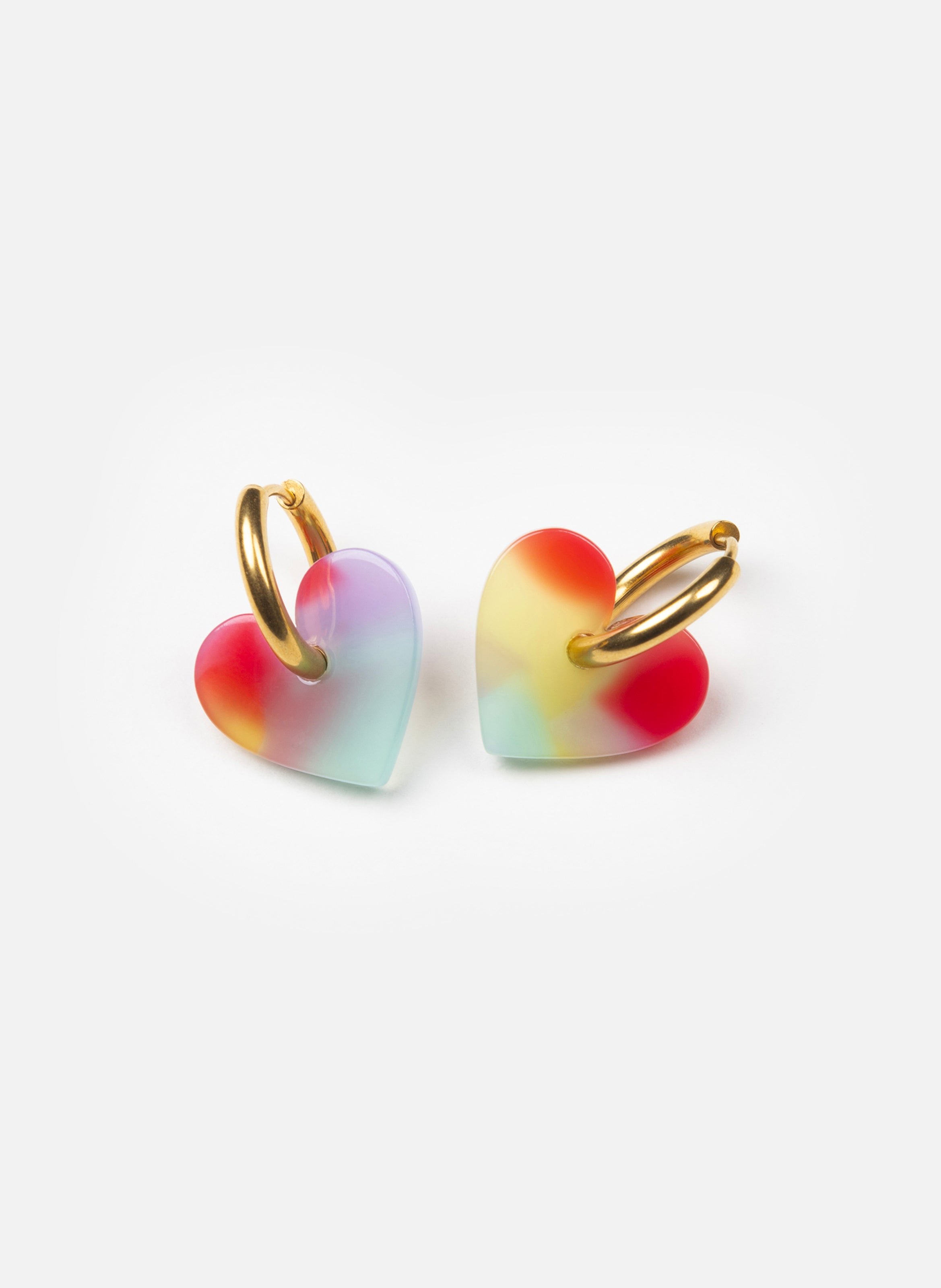Boucles d'oreilles lova lova avec anneaux en acier inoxydable doré KURAGE GINZA Multicolore