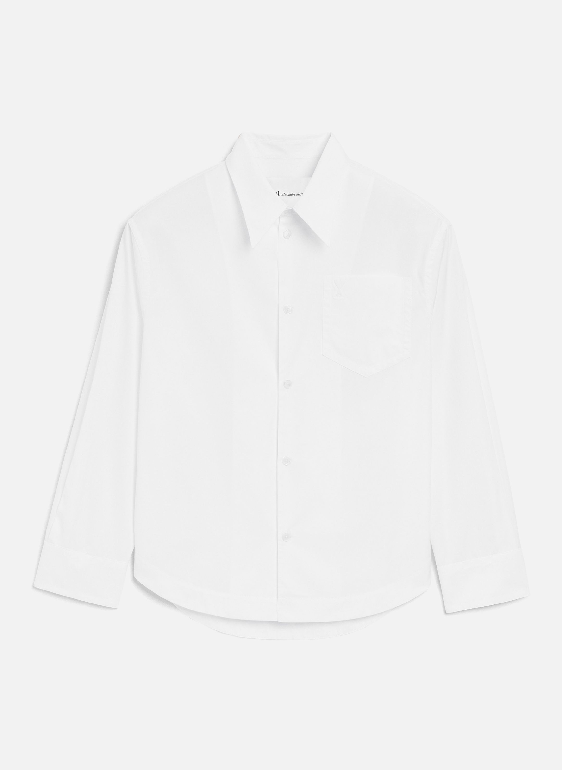 Chemise large col en pointe ami de coeur unisexe en coton AMI PARIS Blanc