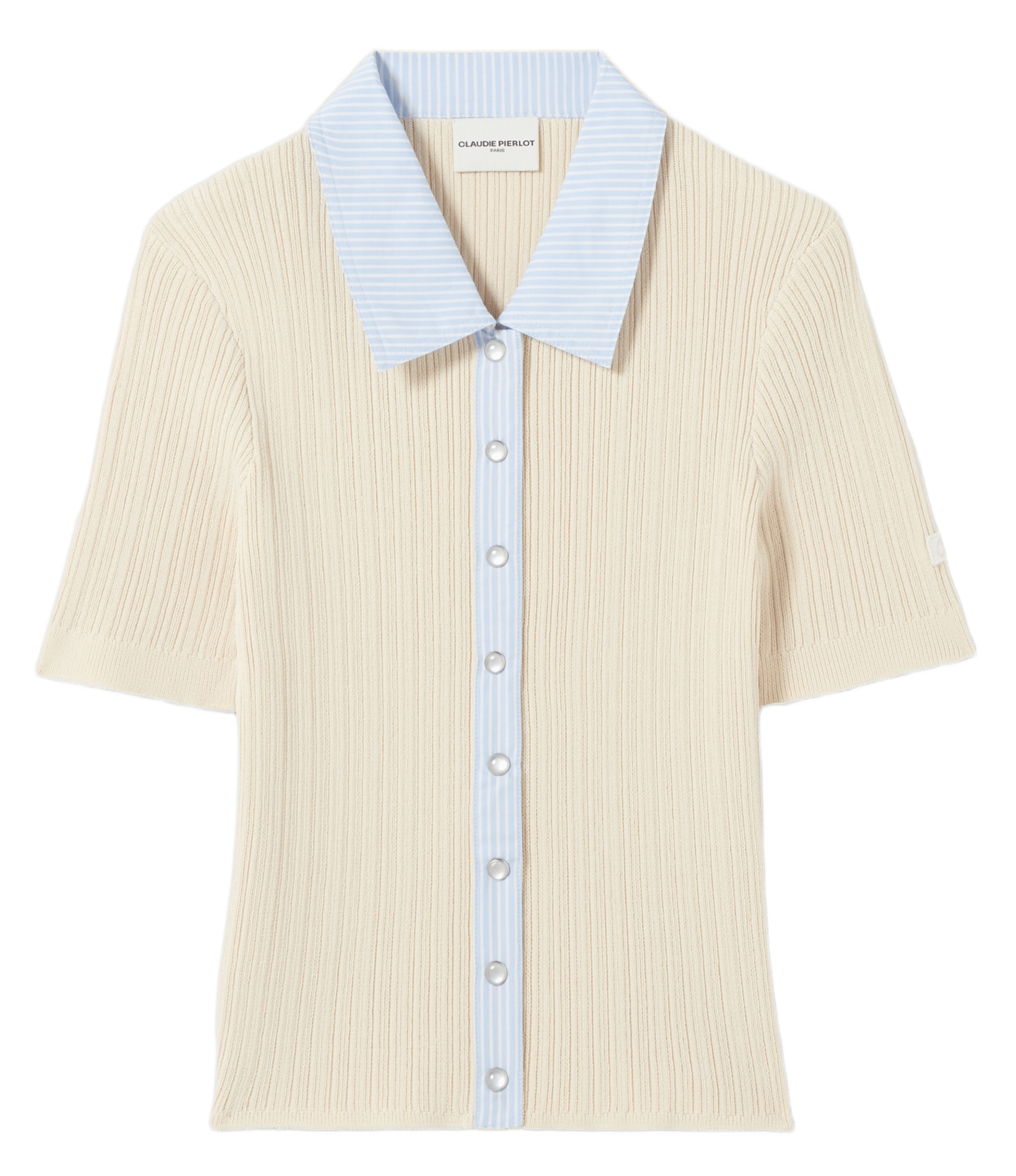Cardigan ajusté col classique CLAUDIE PIERLOT Beige