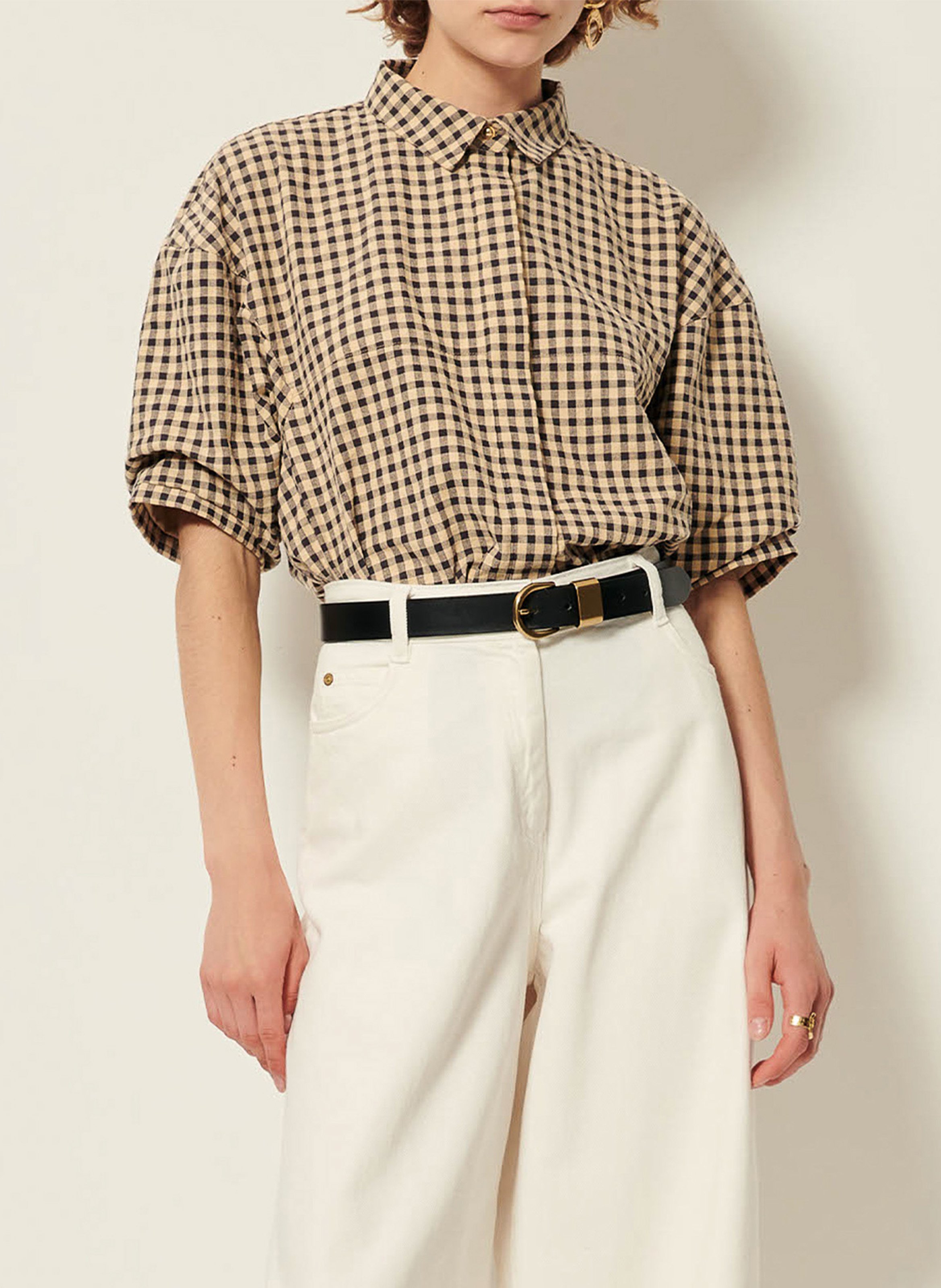 Chemise col classique à rayures florentina SESSUN Beige