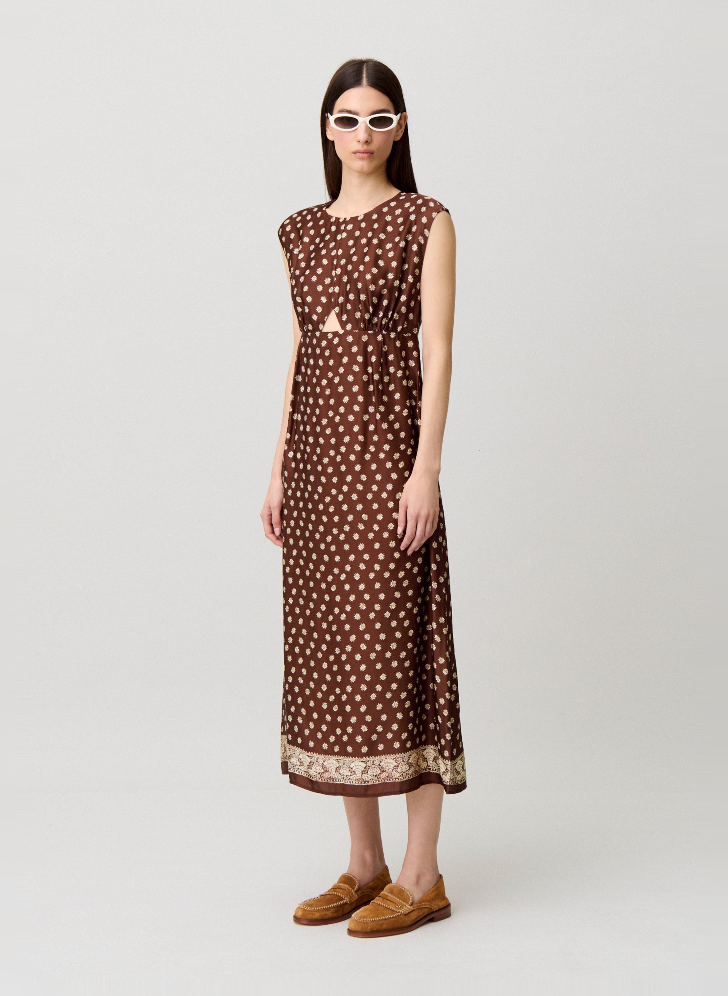 Robe longue col rond imprimé CLAUDIE PIERLOT Multicolore