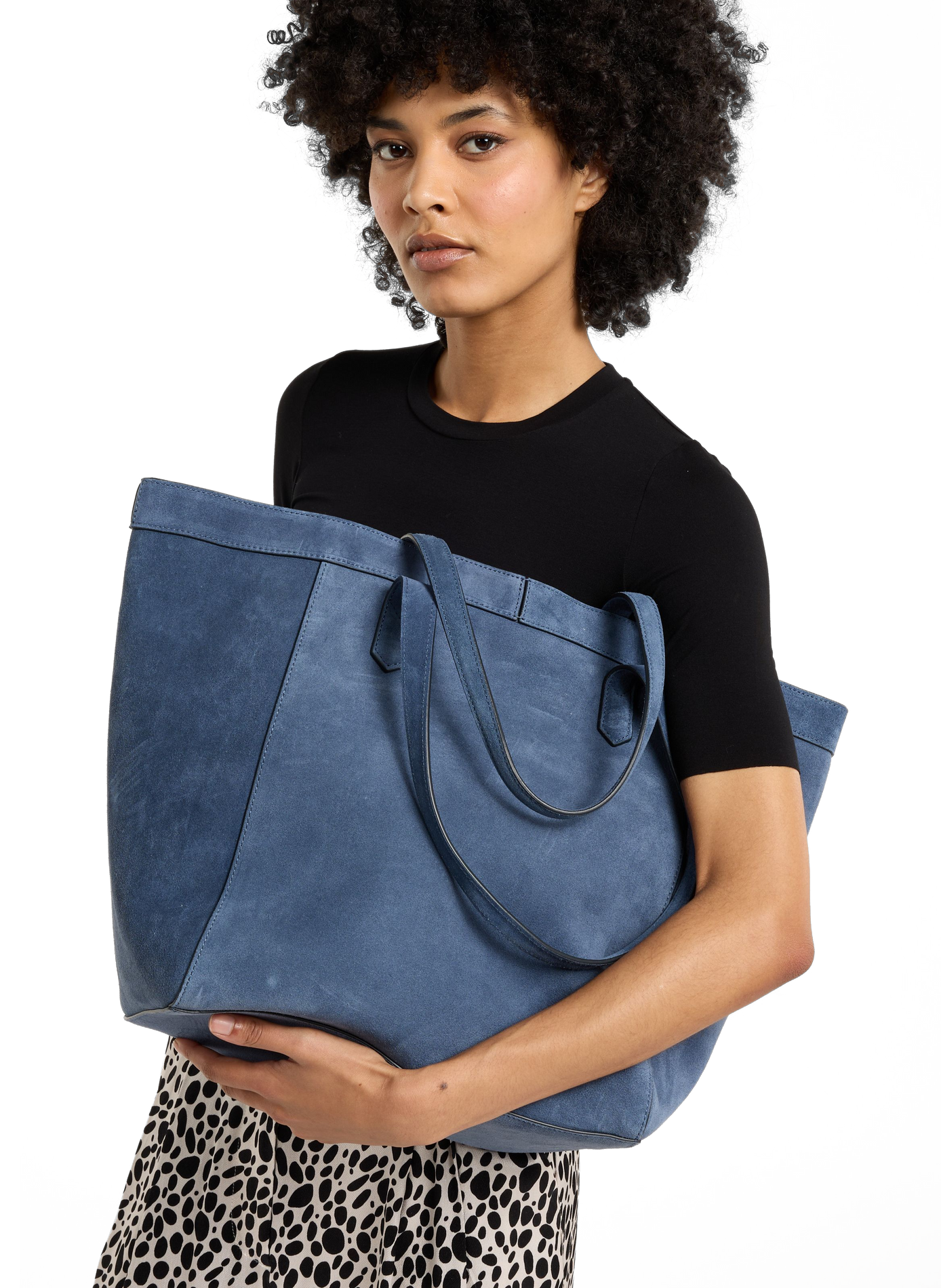 Sac cabas Enzo en cuir suédé SAISON 1865 Bleu