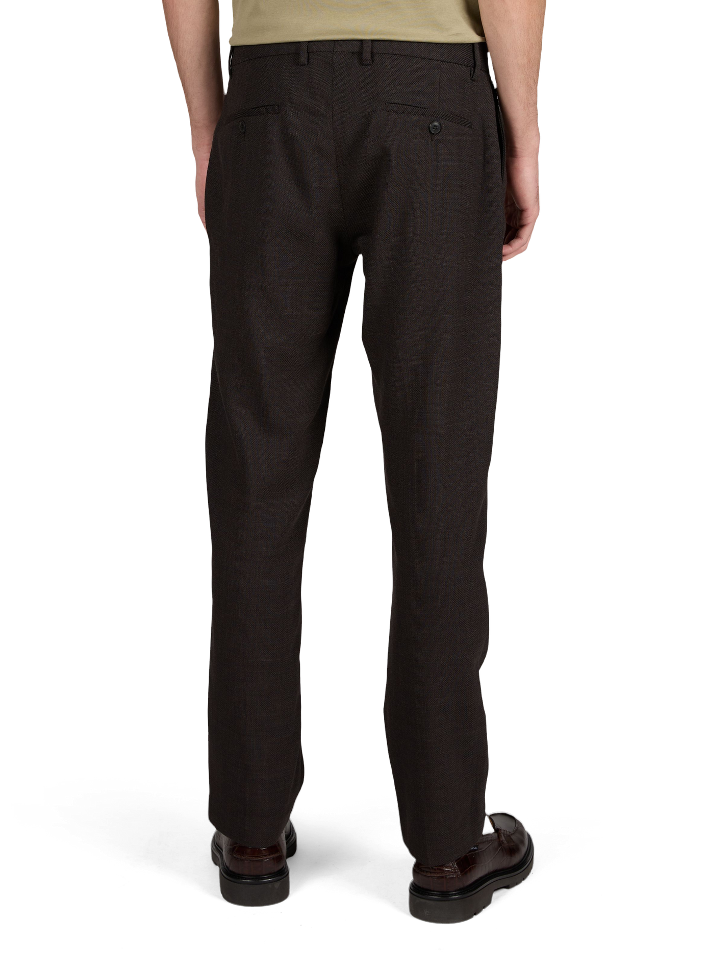 Textured mixed wool trousers SUNSPEL Brown