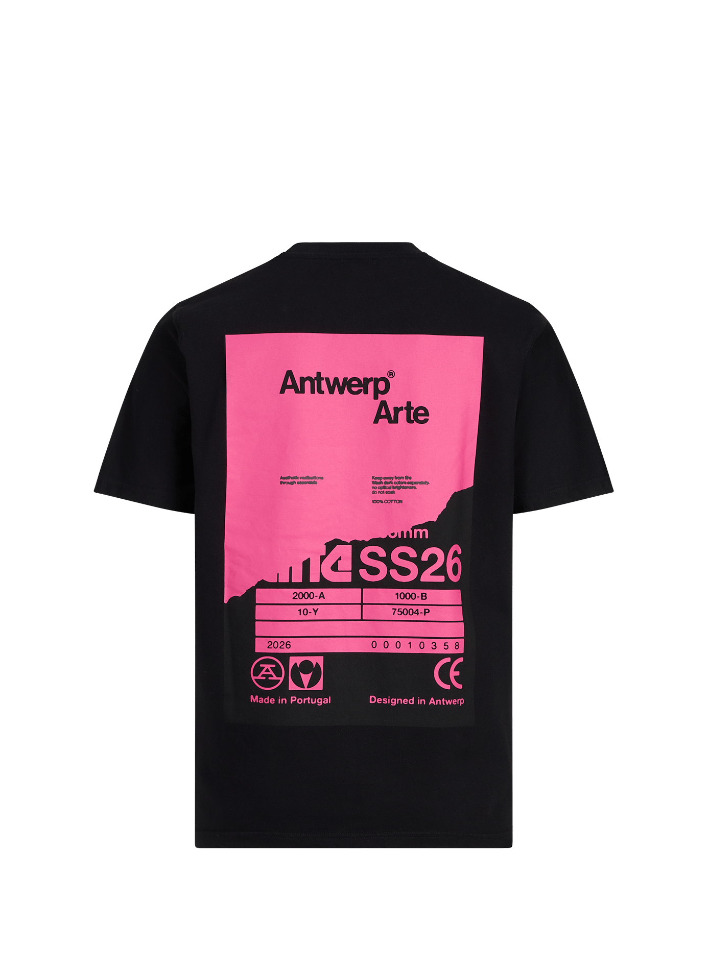 Straight printed cotton T-shirt ARTE ANTWERP Black
