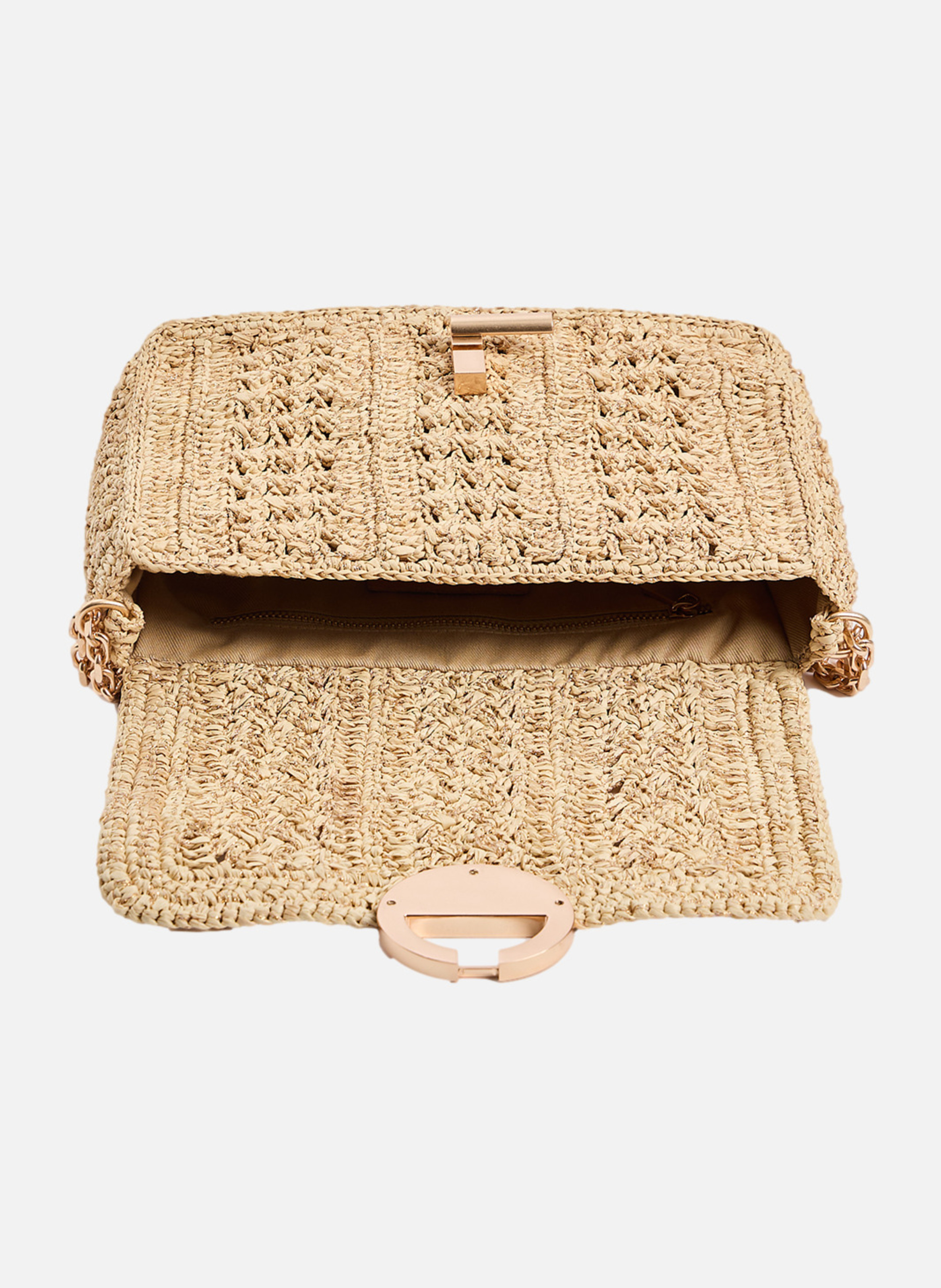 Moyen sac moon en raphia VANESSA BRUNO Beige