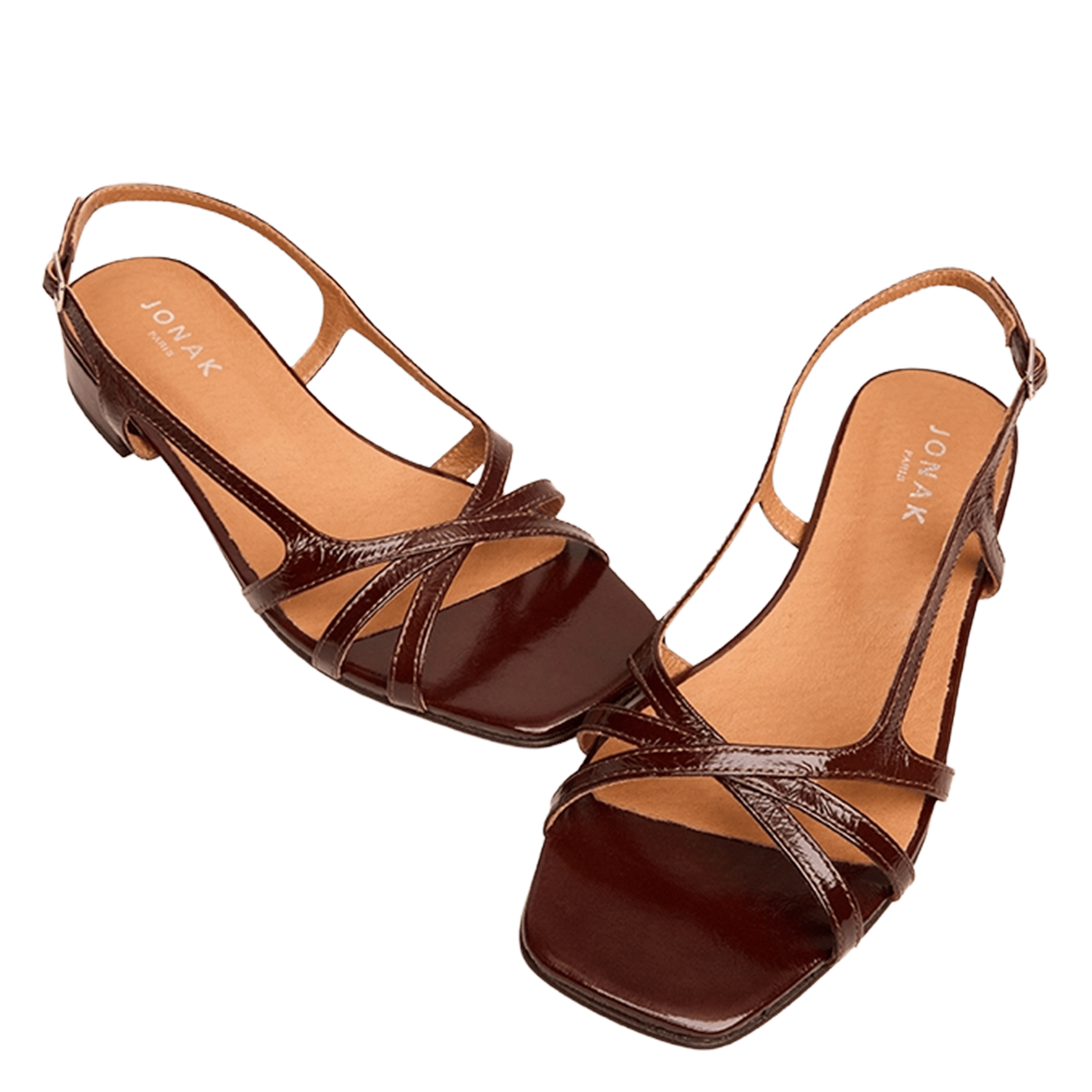 Sandales à talons en cuir argos JONAK Marron