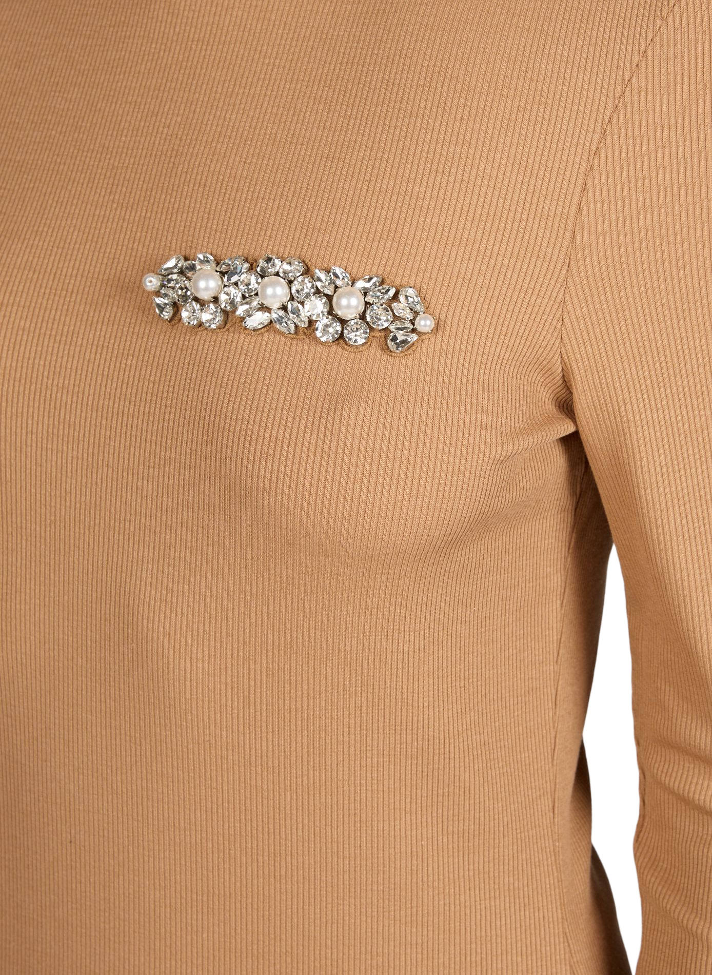 T-shirt ajusté col rond SIMONE ROCHA Beige