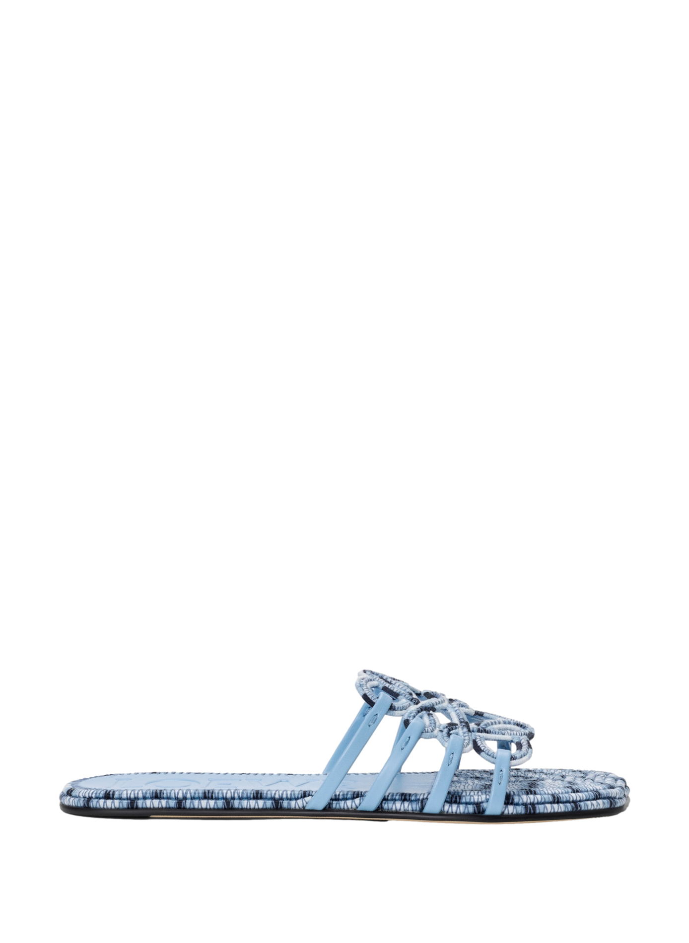 Mules Petal Anagram en toile brodée LOEWE Bleu