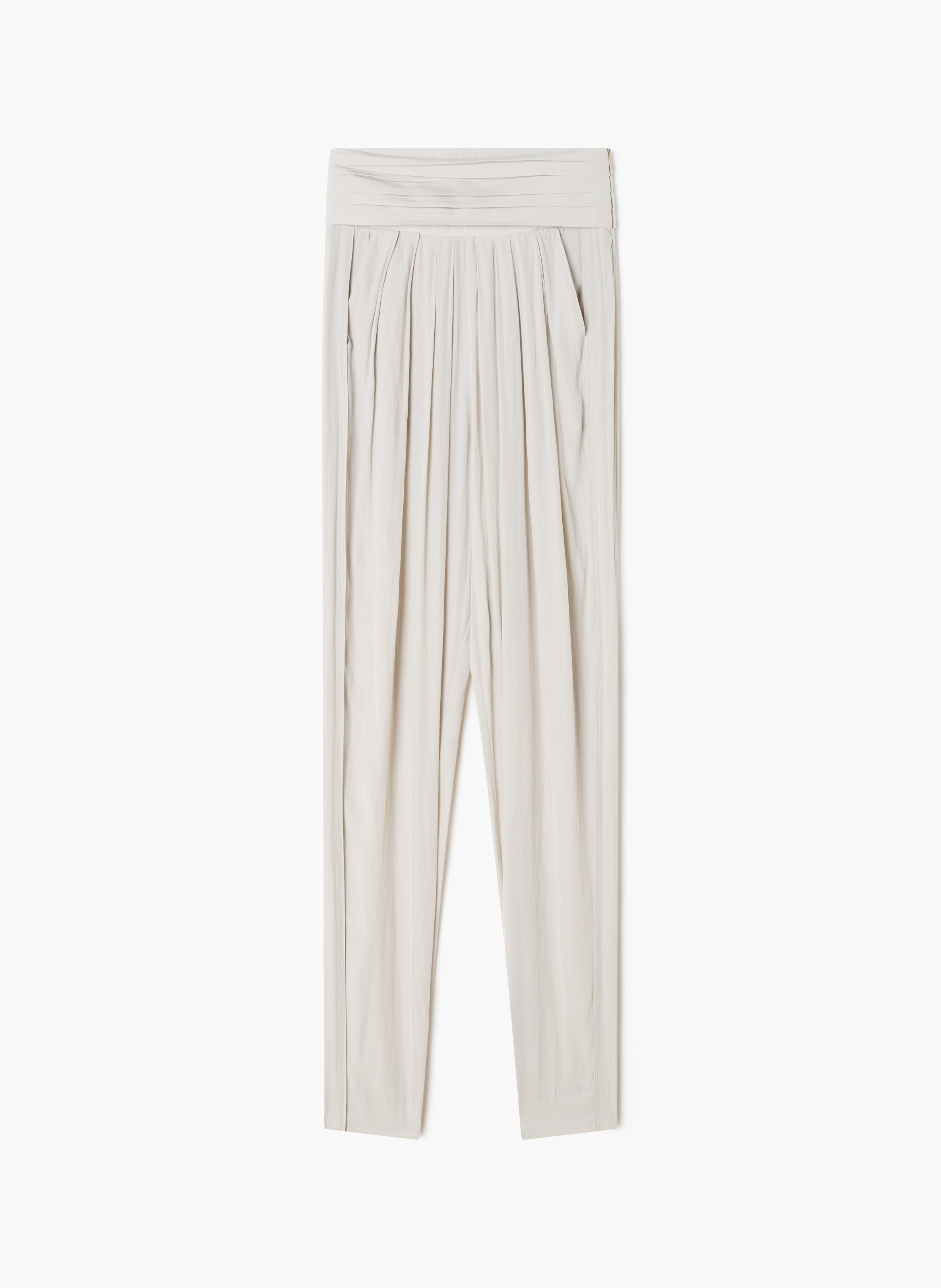 Pantalon drapé en charmeuse LANVIN Blanc