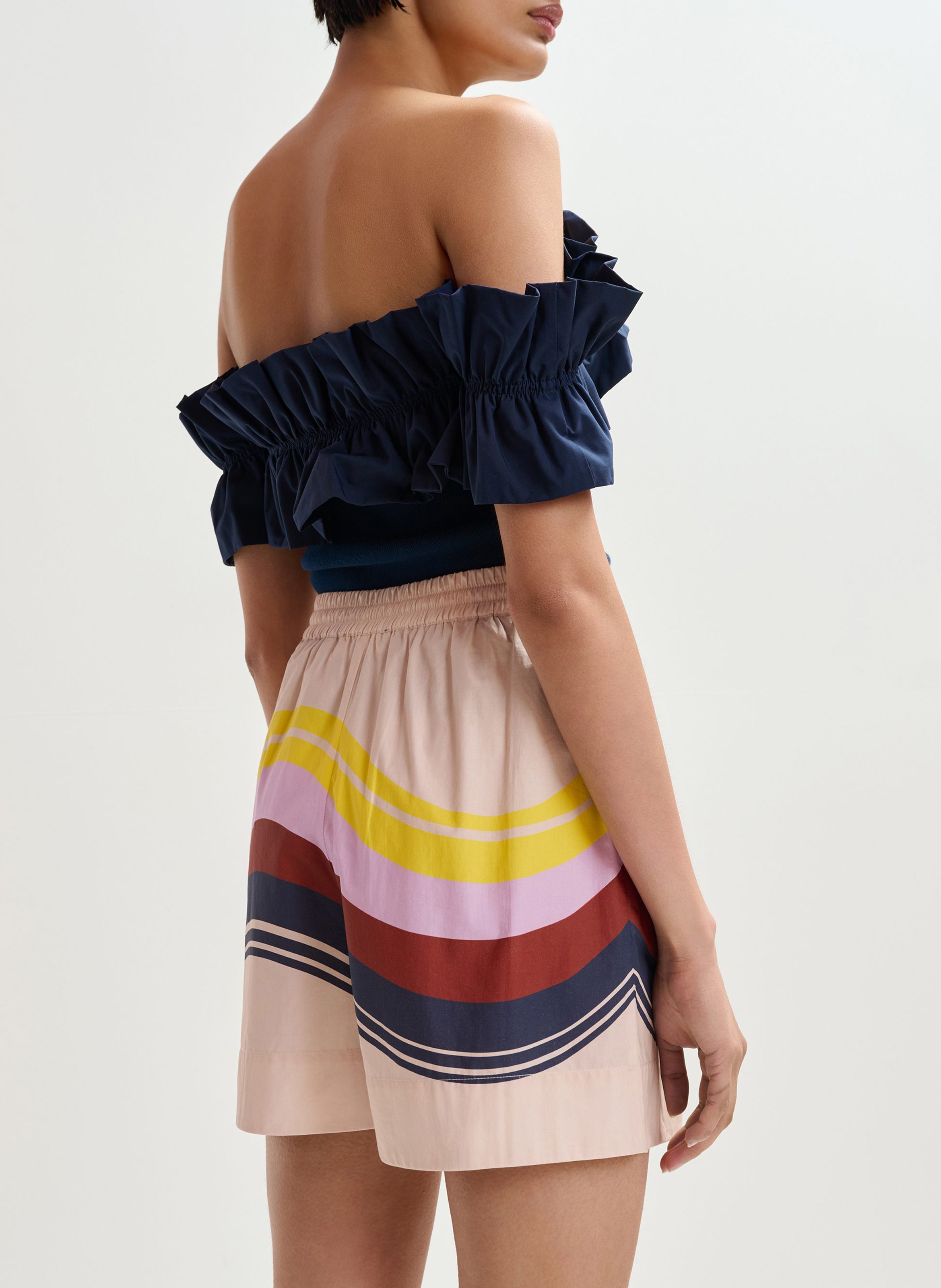 Short large taille haute à motifs jive Multicolore