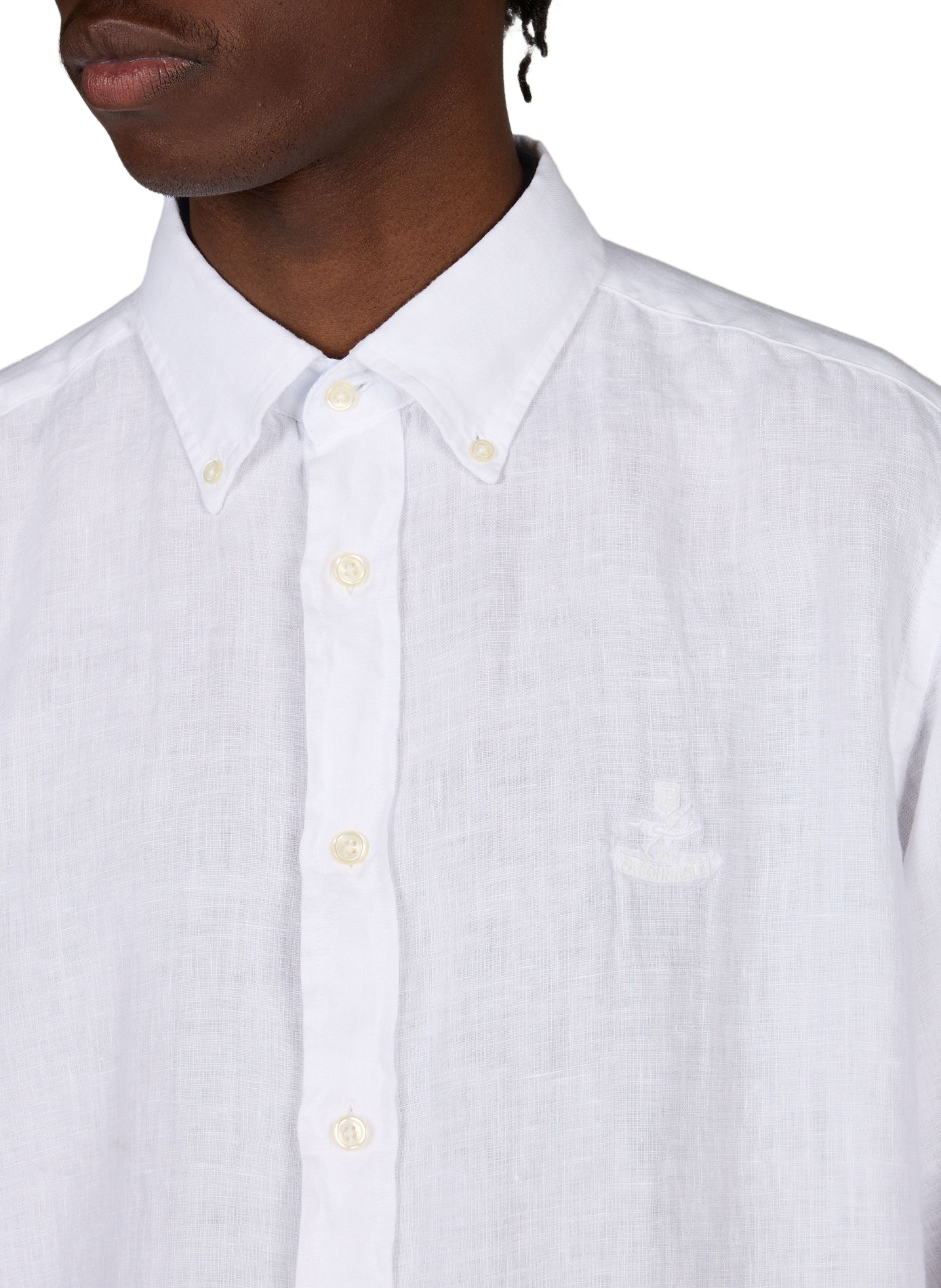 Shirt with American collar in linen FACONNABLE White