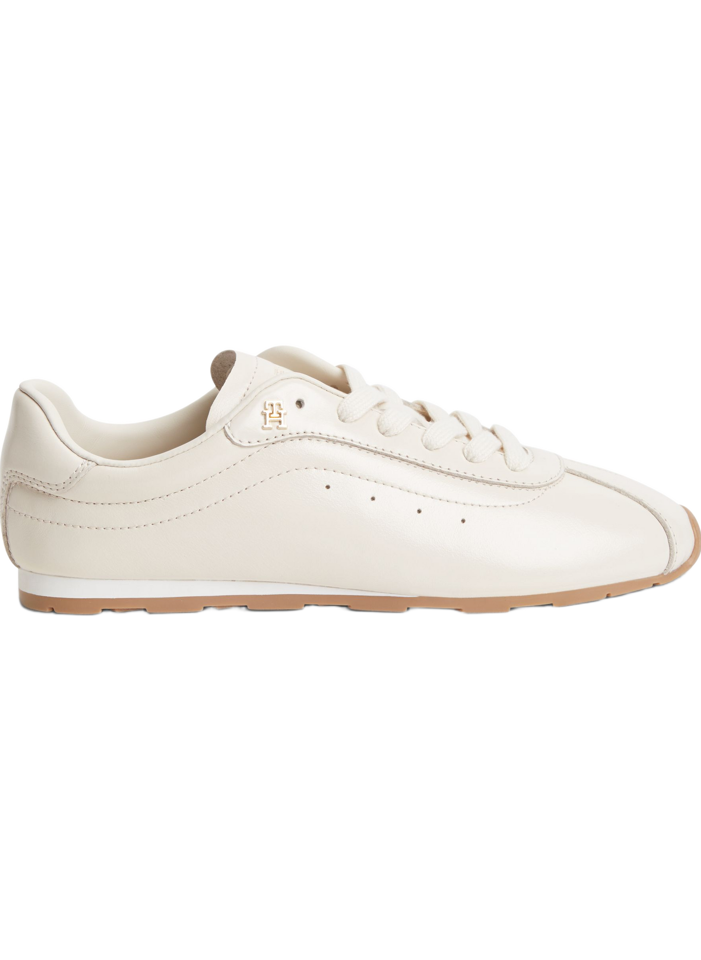Baskets Bella à détail métallique en cuir TOMMY HILFIGER Beige