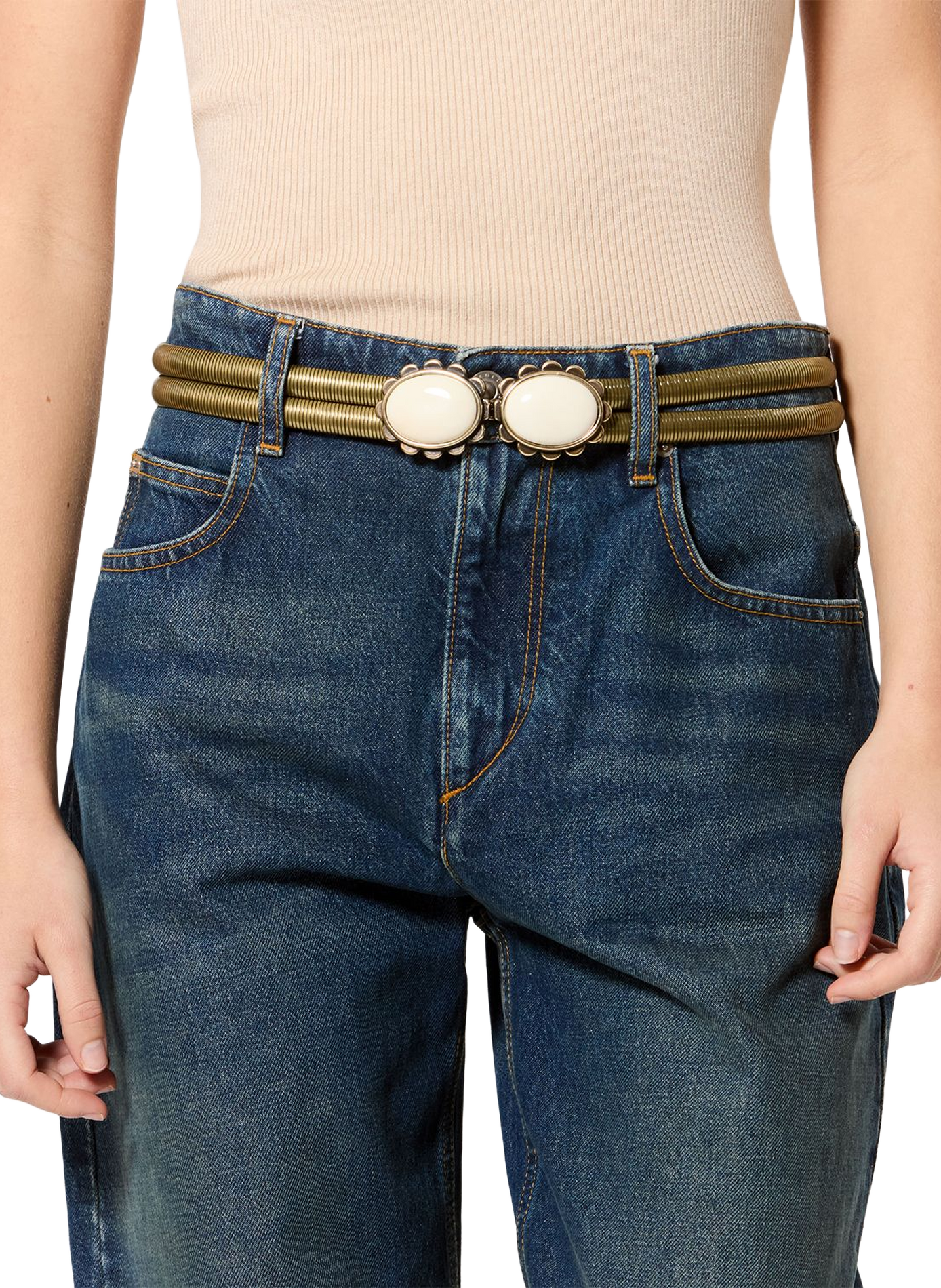 Gürtel Twina mit Steinverzierungen ISABEL MARANT Weiss