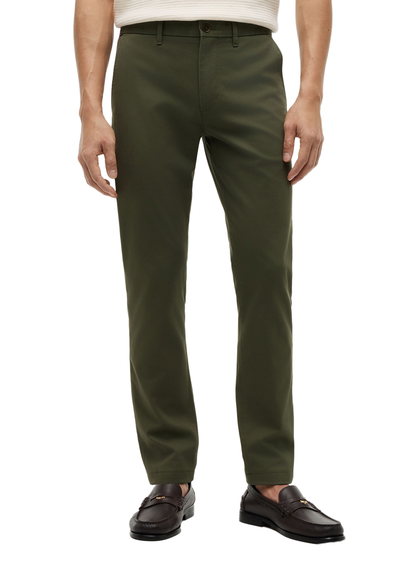 Gerader Chino-Hose aus Baumwollmischung TOMMY HILFIGER Khaki