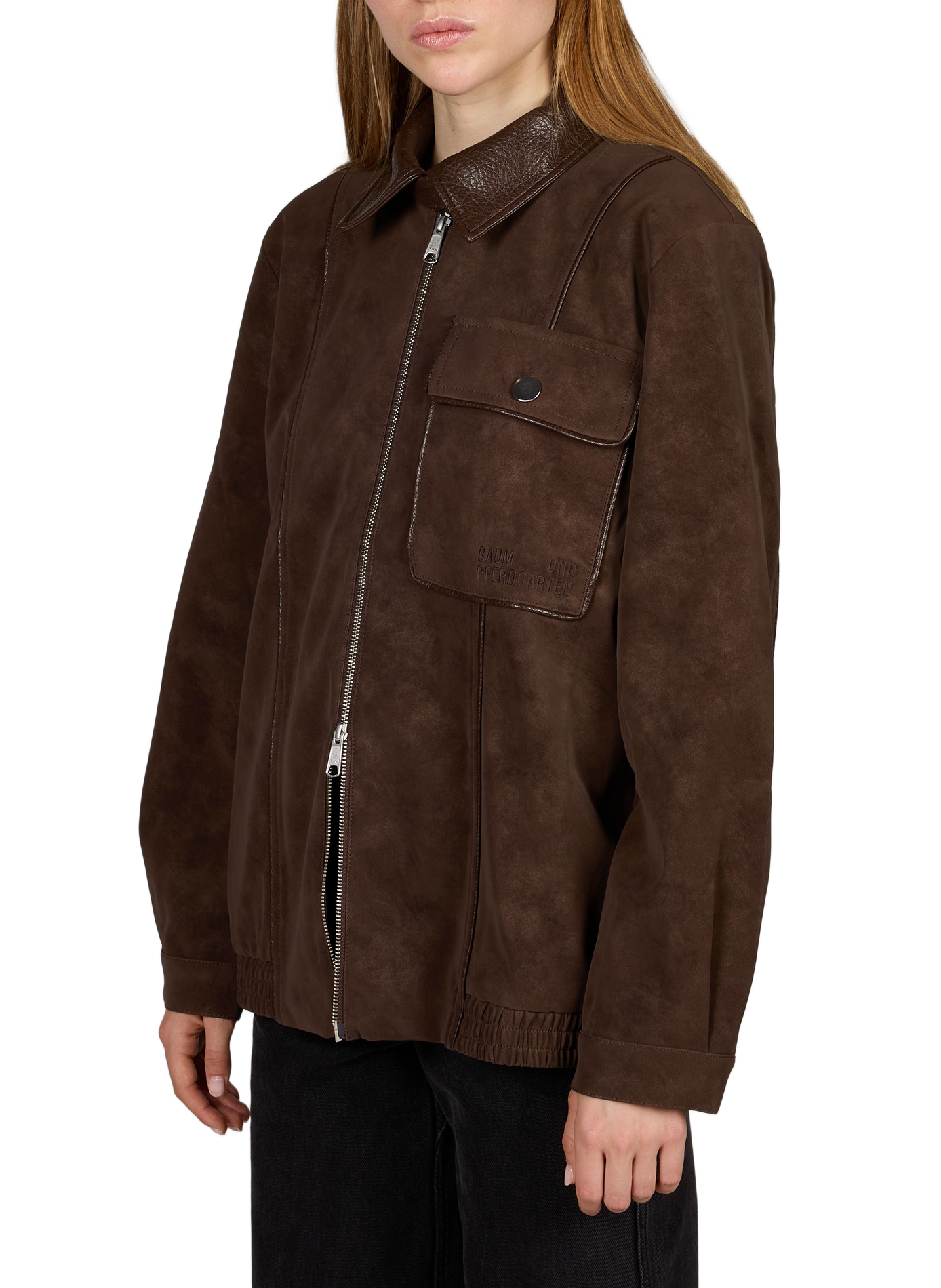 Straight jacket with classic collar BAUM UND PFERDGARTEN Brown