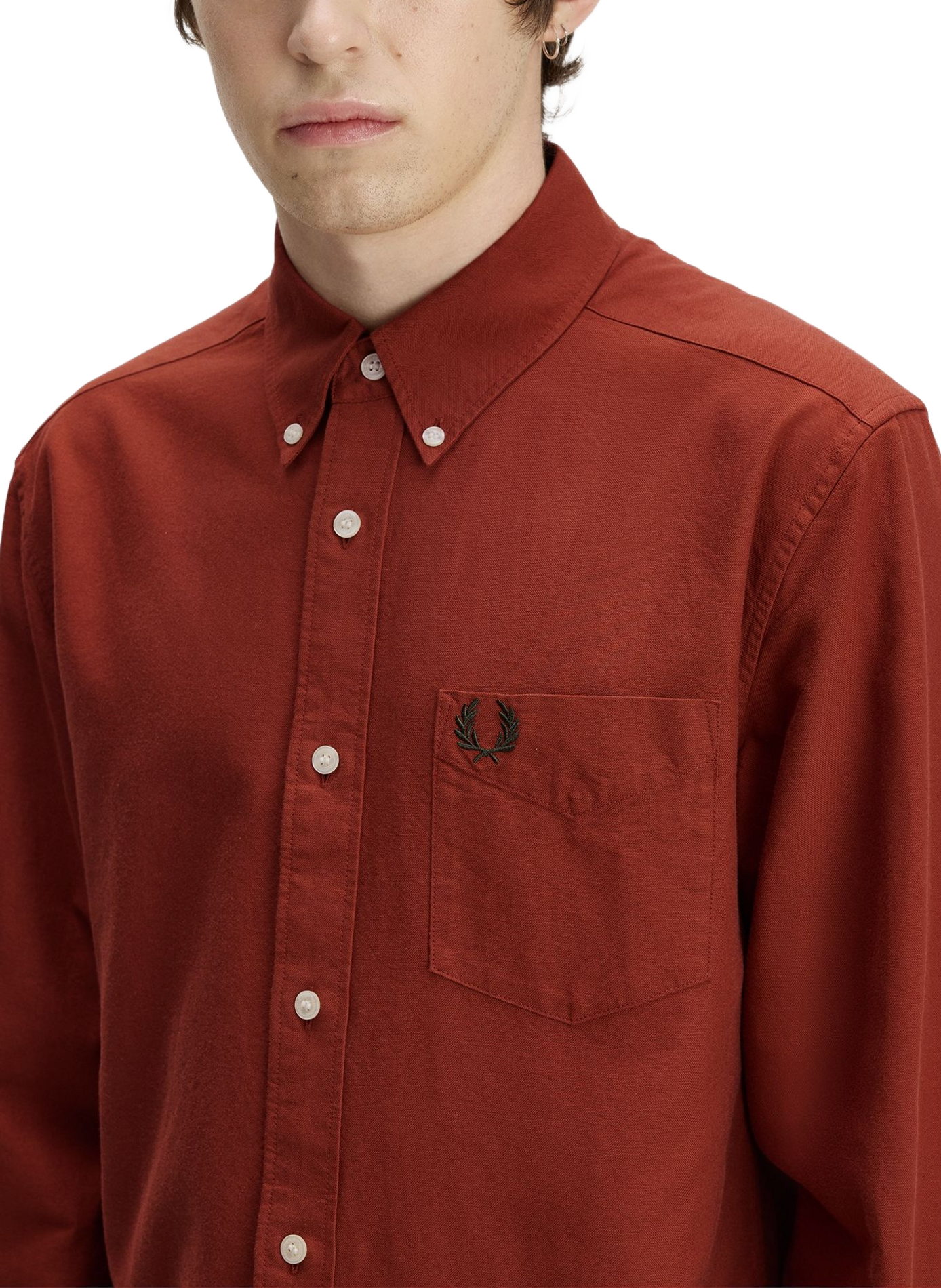Chemise col américain en coton | Orange FRED PERRY Homme