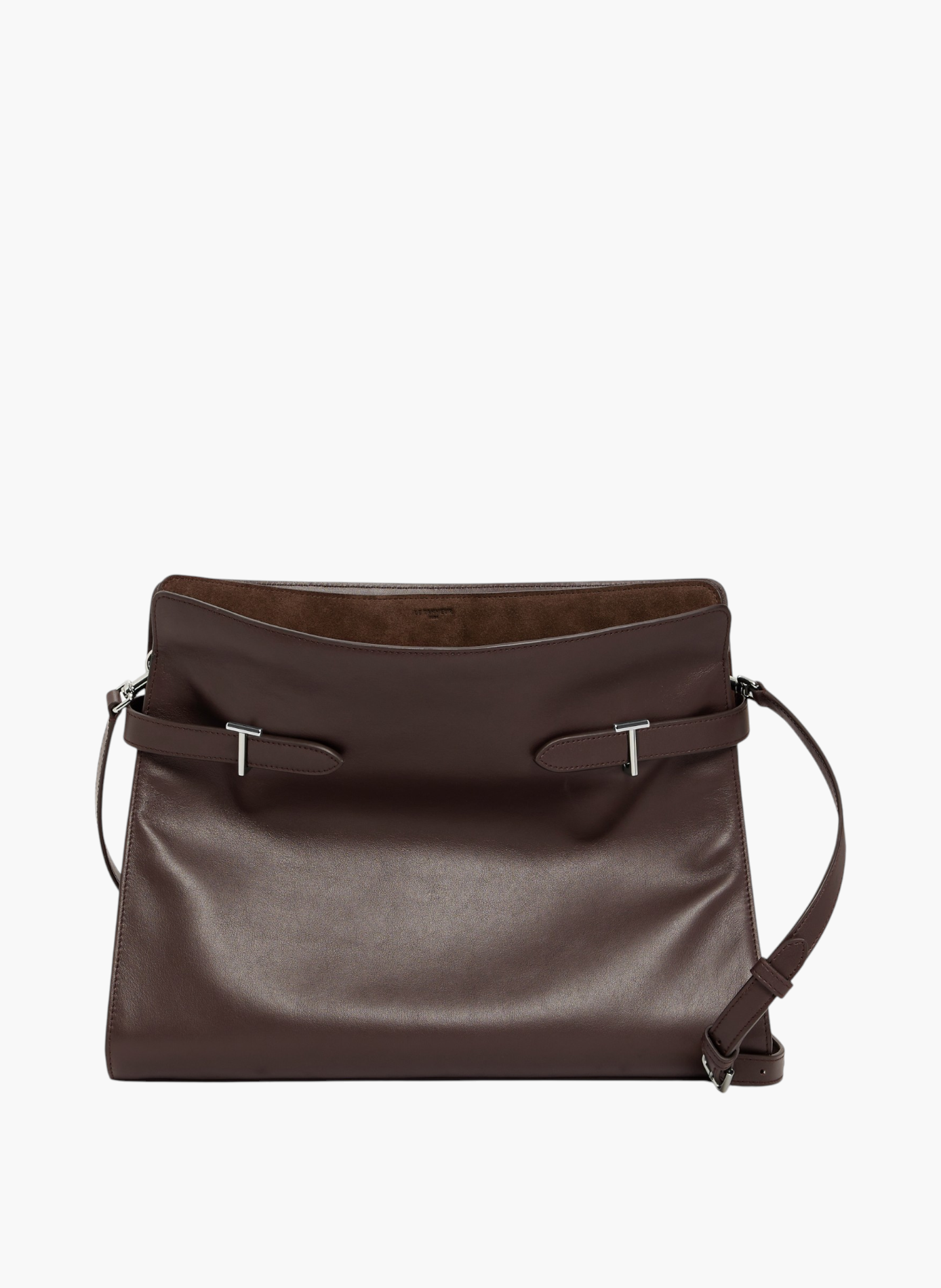 Sac porté épaule modèle maxi emie en cuir lisse et nubuck LE TANNEUR Marron