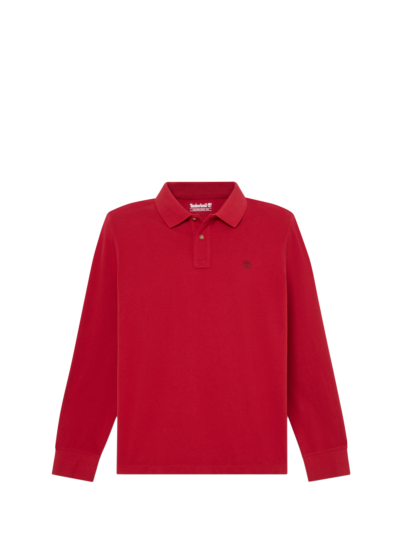 Straight fit long-sleeve cotton polo TIMBERLAND Red