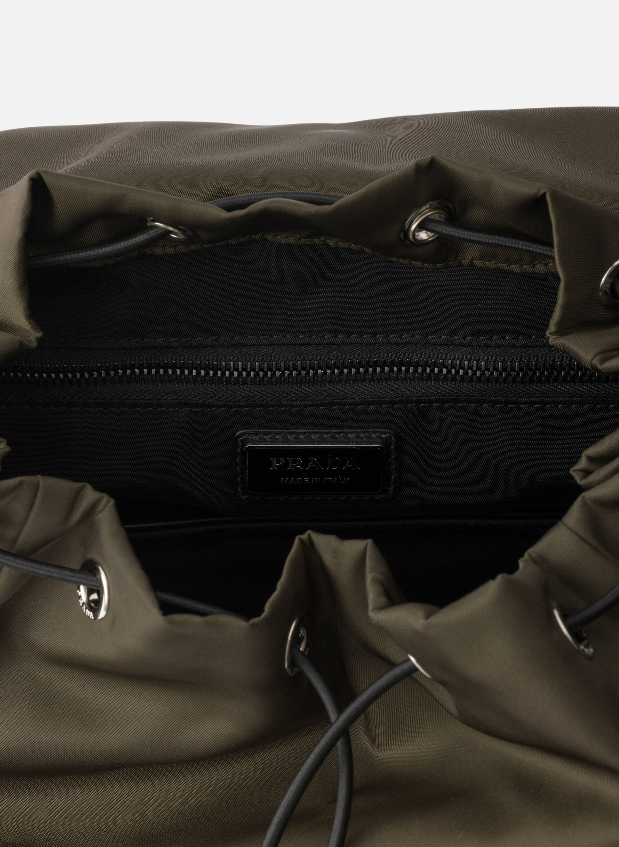 Sac à dos prada explore en re-nylon et cuir PRADA Vert