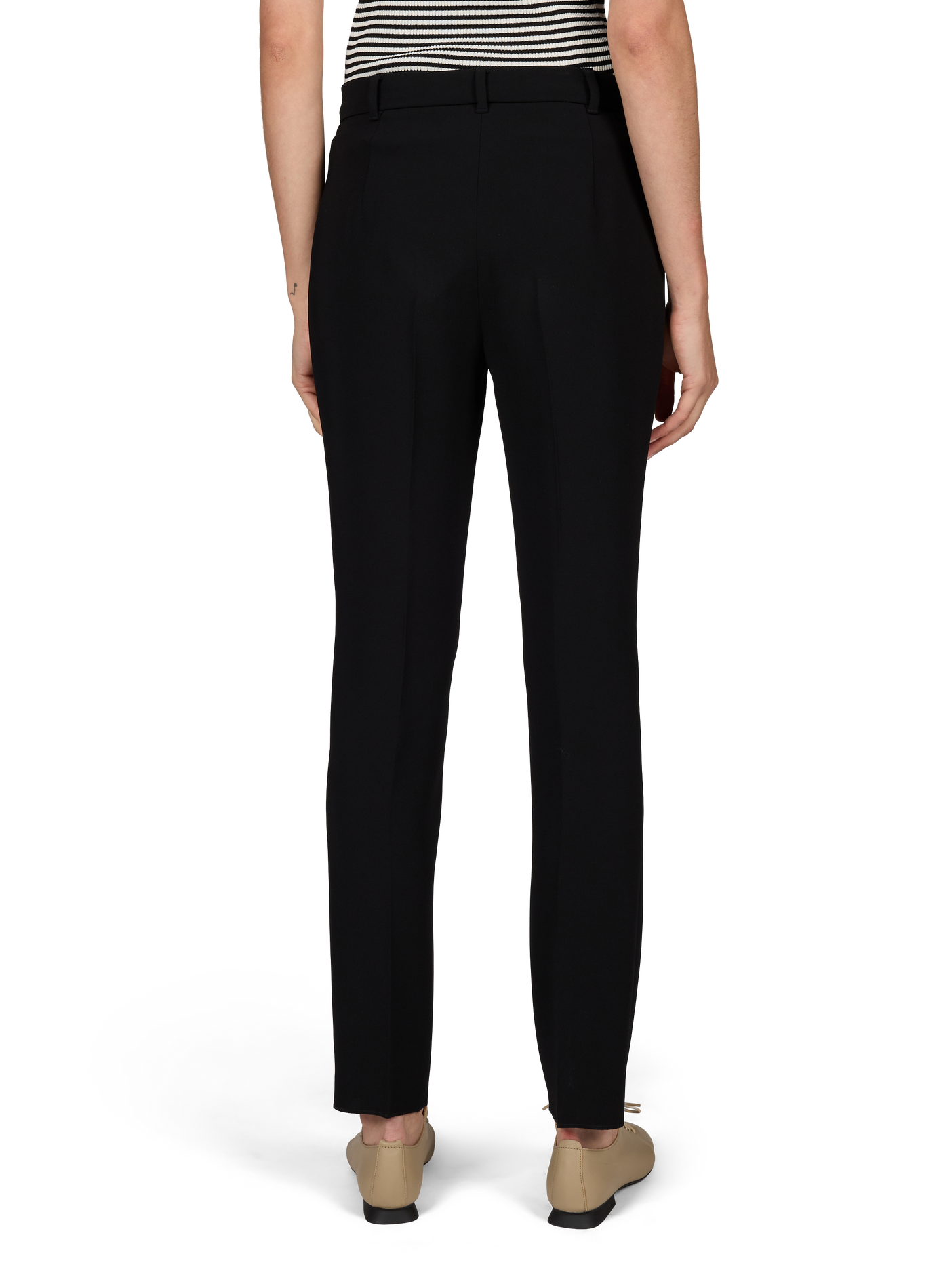 Straight pants Jerta in crepe aspect MAX MARA STUDIO Black