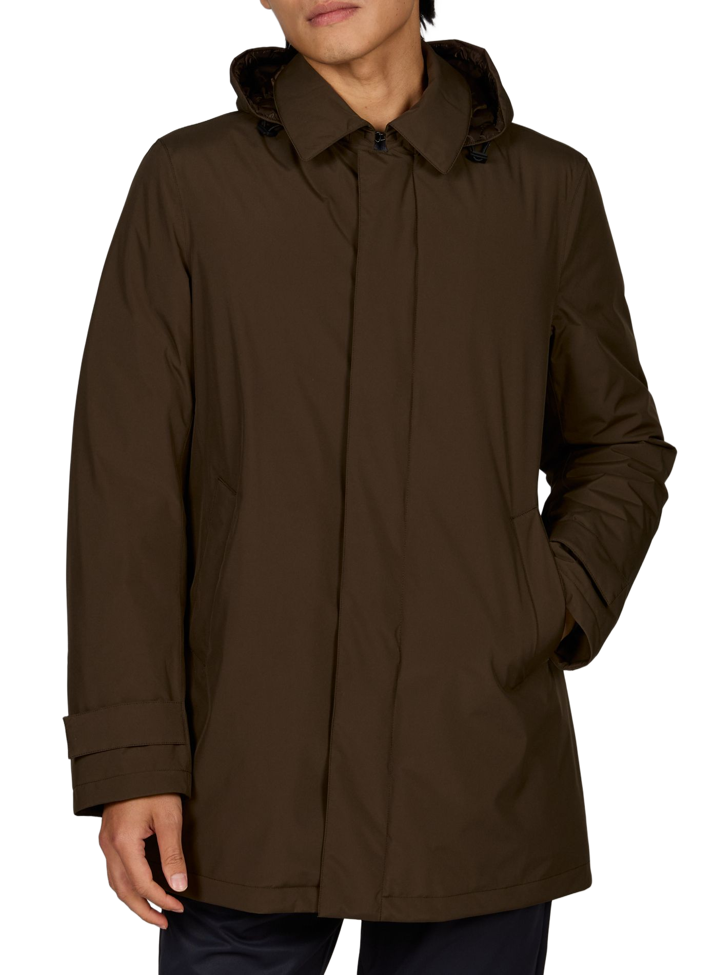 Straight hooded parka HERNO Brown