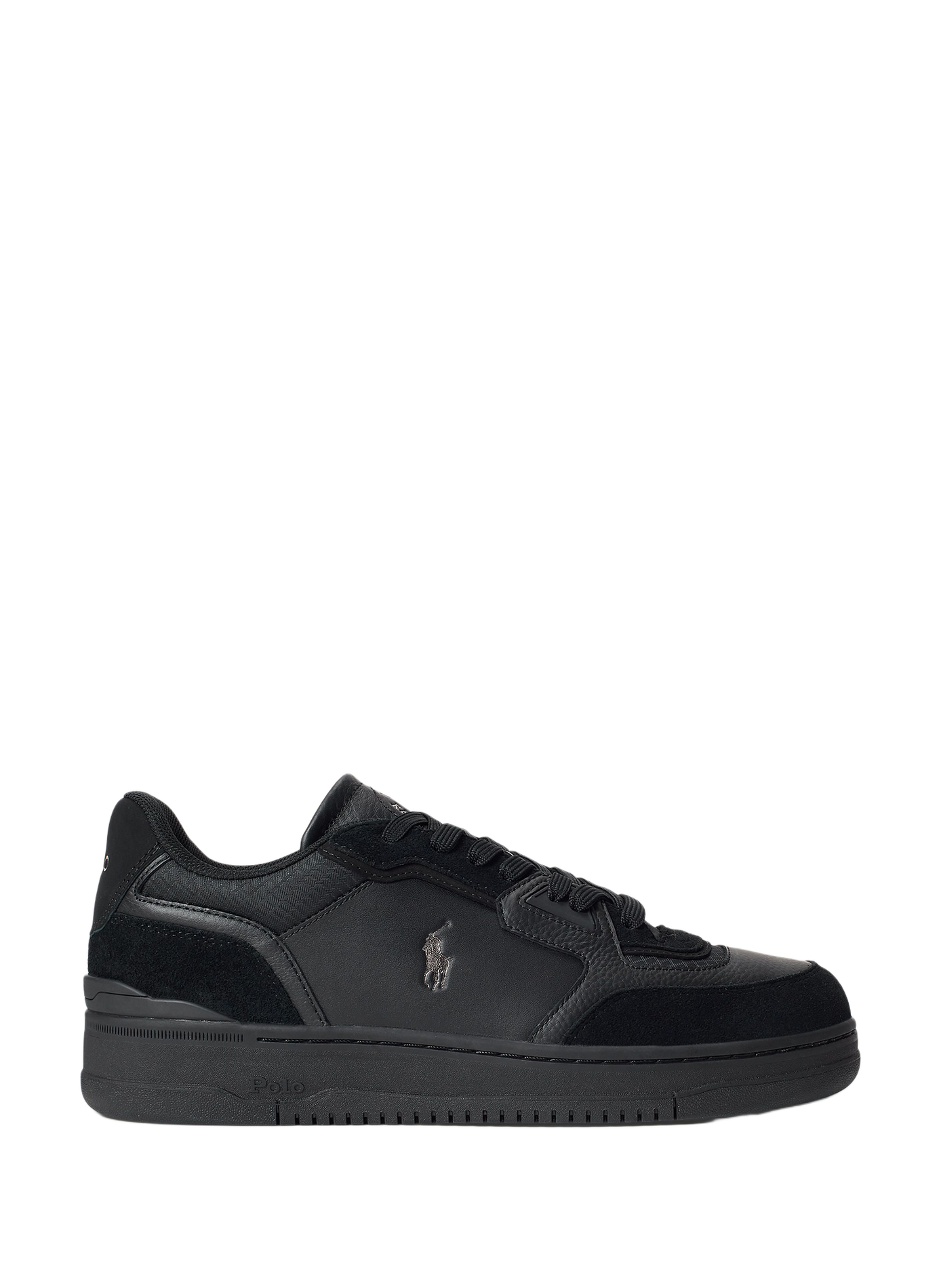 Baskets à lacets en cuir mélangé POLO RALPH LAUREN Noir